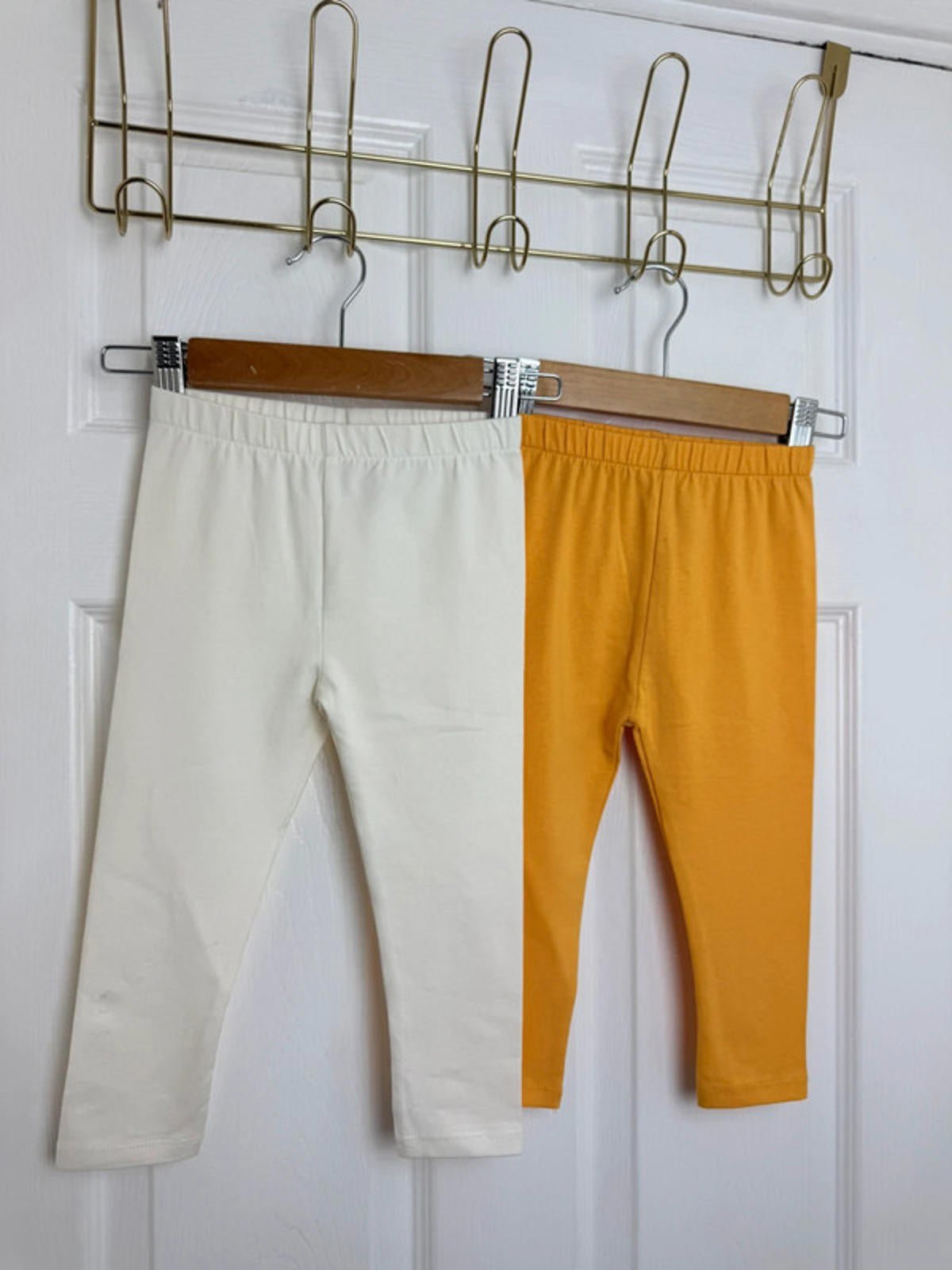 NEW Ex TU White/Cream & Orange 2 Pack Leggings Girls 1.5 - 2 Years - Back On The Shelves High Street Discount Outlet Online UK