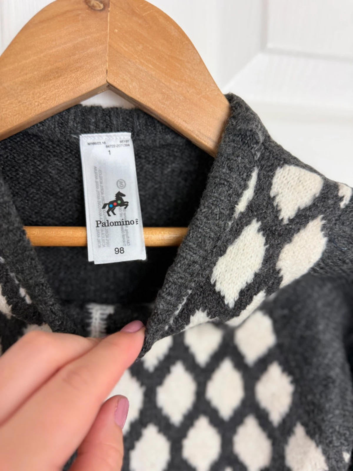 Palomino Kids Charcoal & Cream Diamond Knit Jumper - Boys 3 Years - Back On The Shelves High Street Discount Outlet Online UK