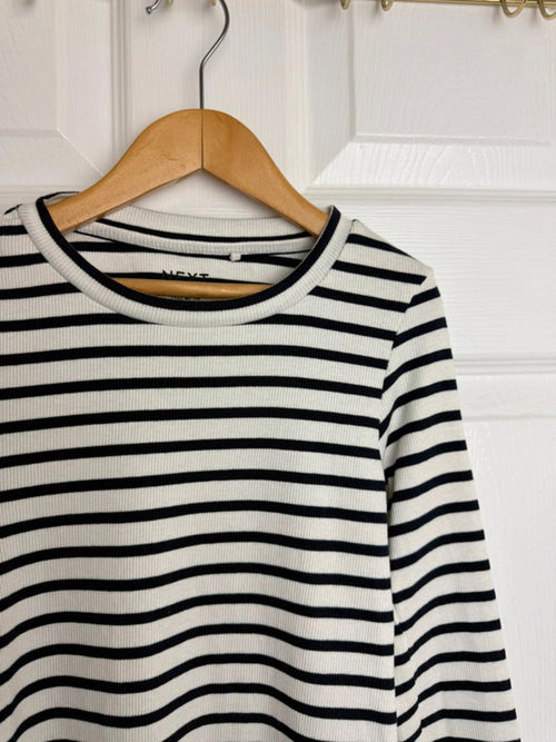 Ex NXT Ribbed Striped Long Sleeve Top | Age 6 Years | Stretchy Cotton - Back On The Shelves High Street Discount Outlet Online UK