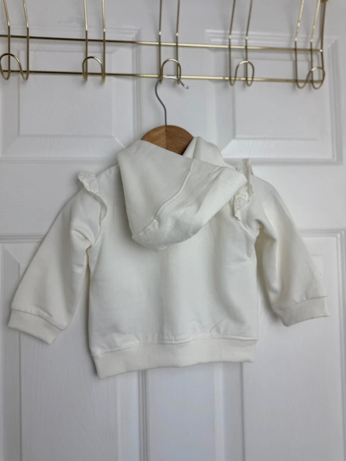Lullaby Baby Cream Zip Eyelet Heart Detail Hoodie - Baby Girls 3 - 6 Months - Back On The Shelves High Street Discount Outlet Online UK