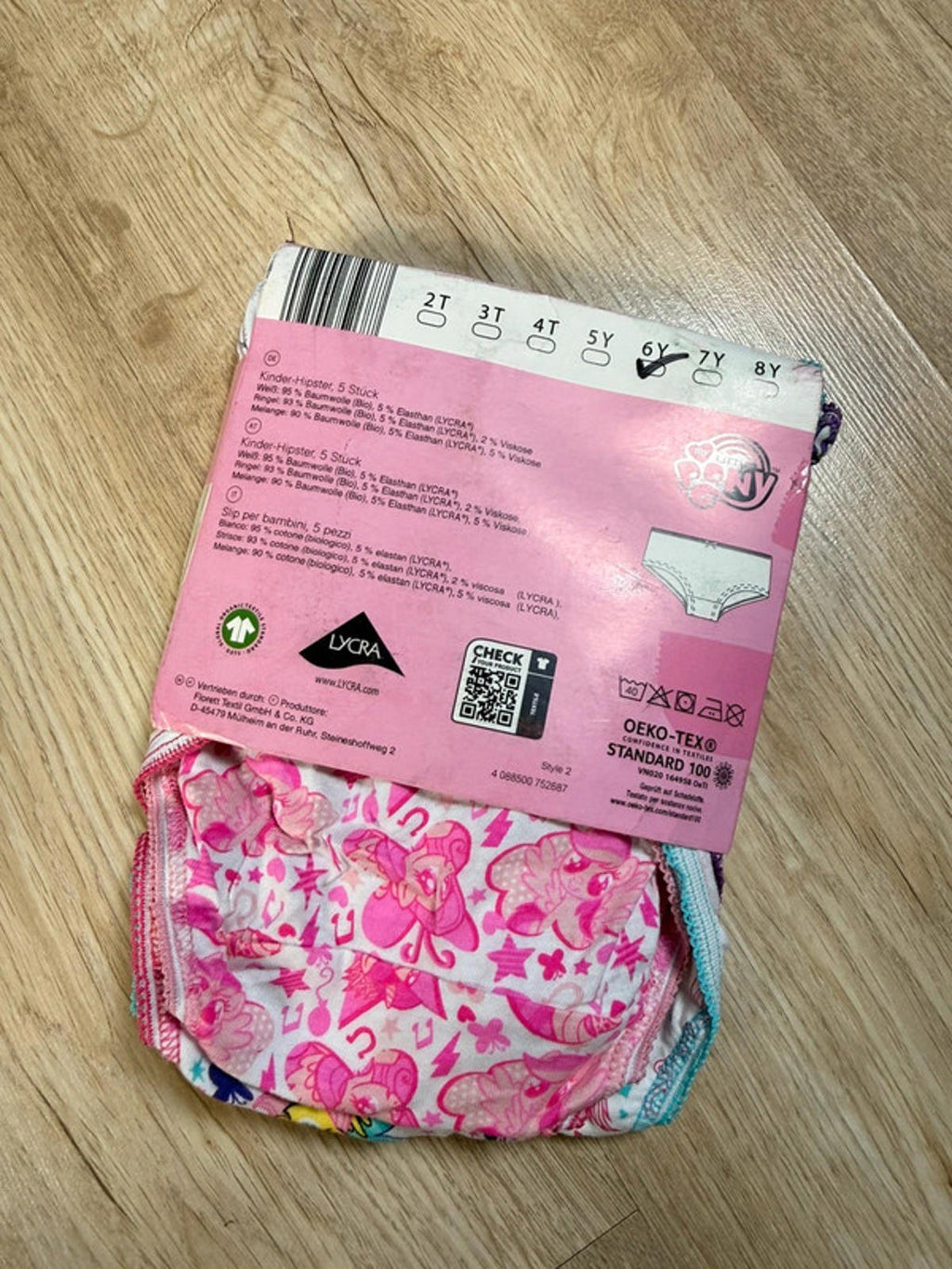 NEW Lycra My Little Pony 5 Pack Hipster Knickers - Girls 6 Years - Back On The Shelves High Street Discount Outlet Online UK