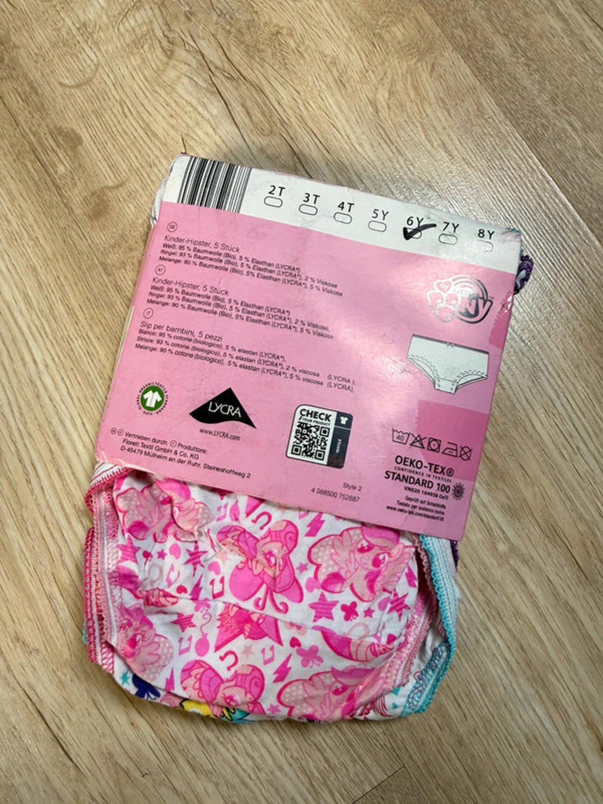 NEW Lycra My Little Pony 5 Pack Hipster Knickers - Girls 6 Years - Back On The Shelves High Street Discount Outlet Online UK