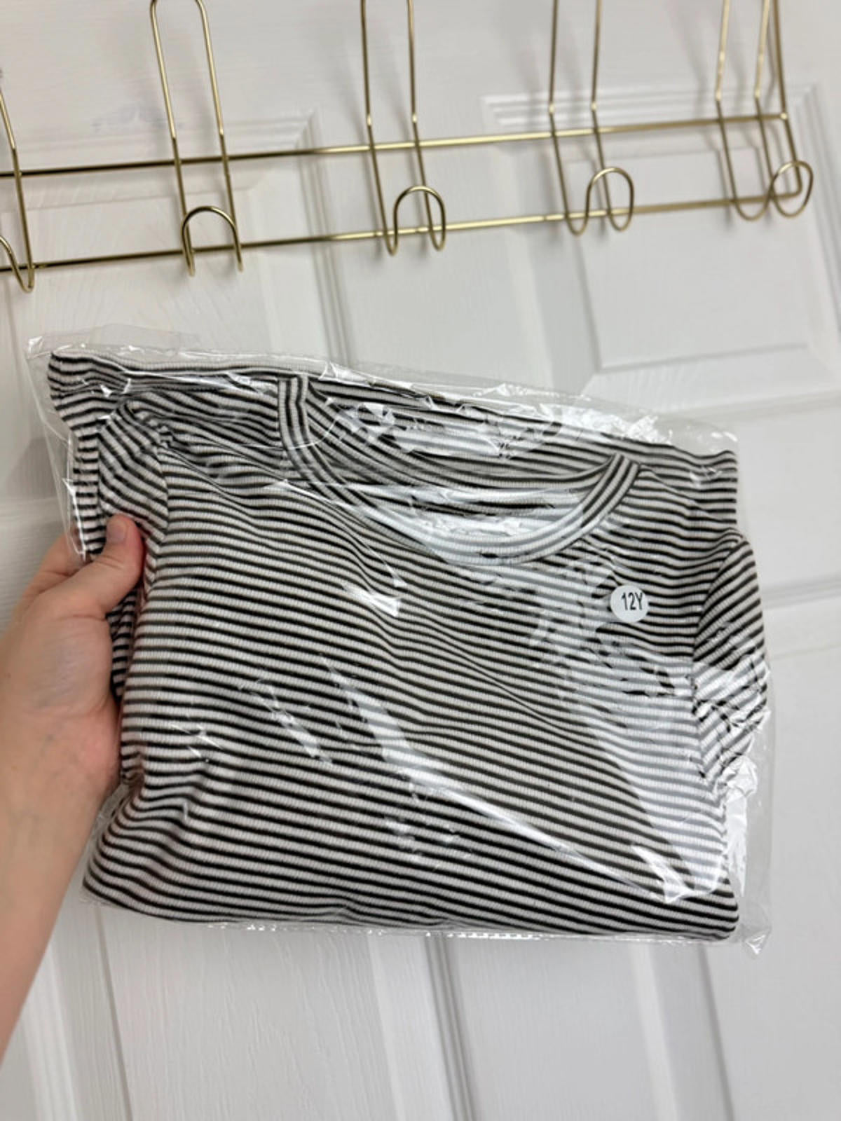 Ex Next Girls Ribbed Top | Age 12 Years | Stretchy Gold Thread Long Sleeve | New - Back On The Shelves High Street Discount Outlet Online UK