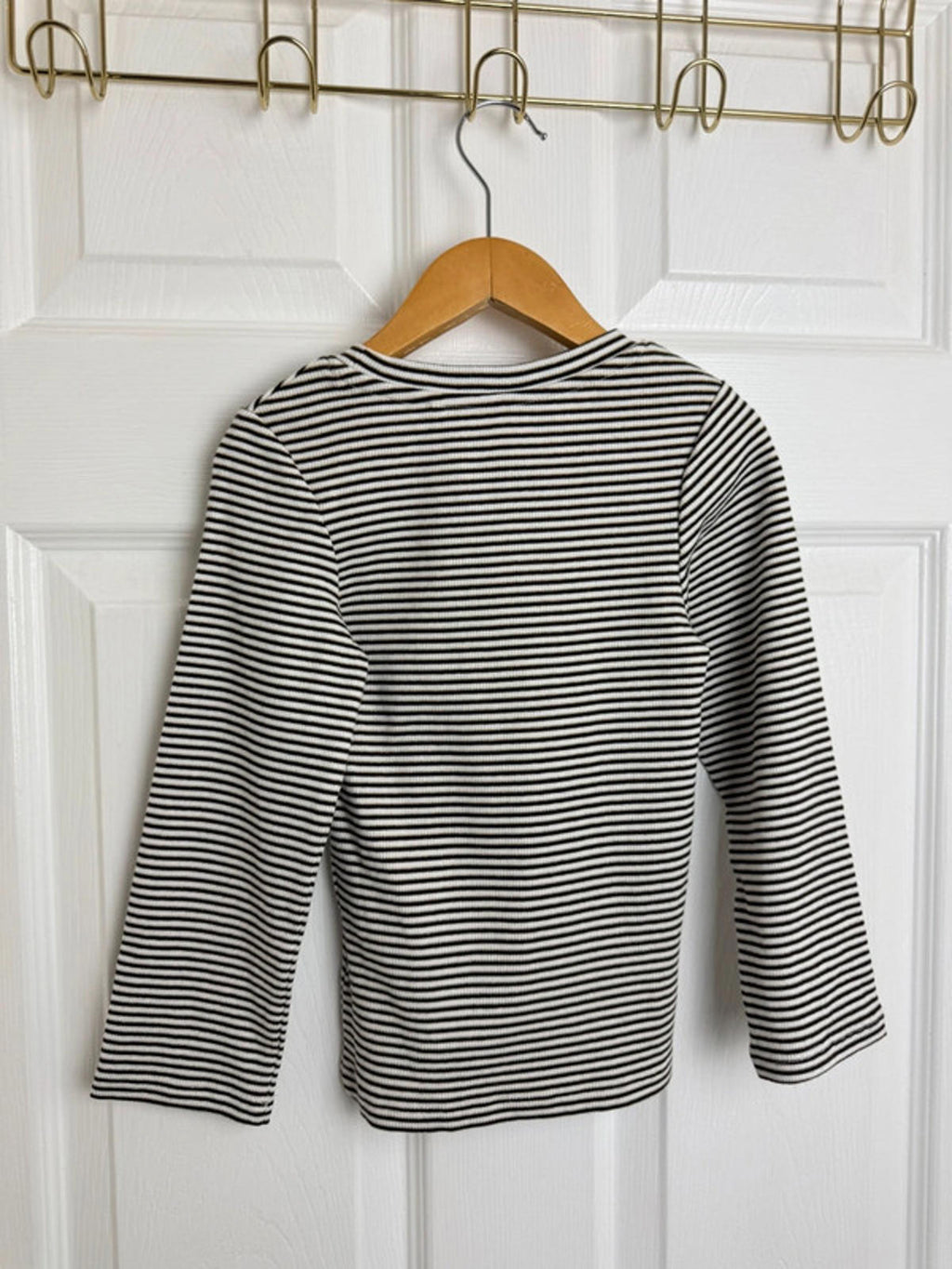 Ex Next Girls Ribbed Top | Age 4 Years | Stretchy Gold Thread Long Sleeve | New - Back On The Shelves High Street Discount Outlet Online UK