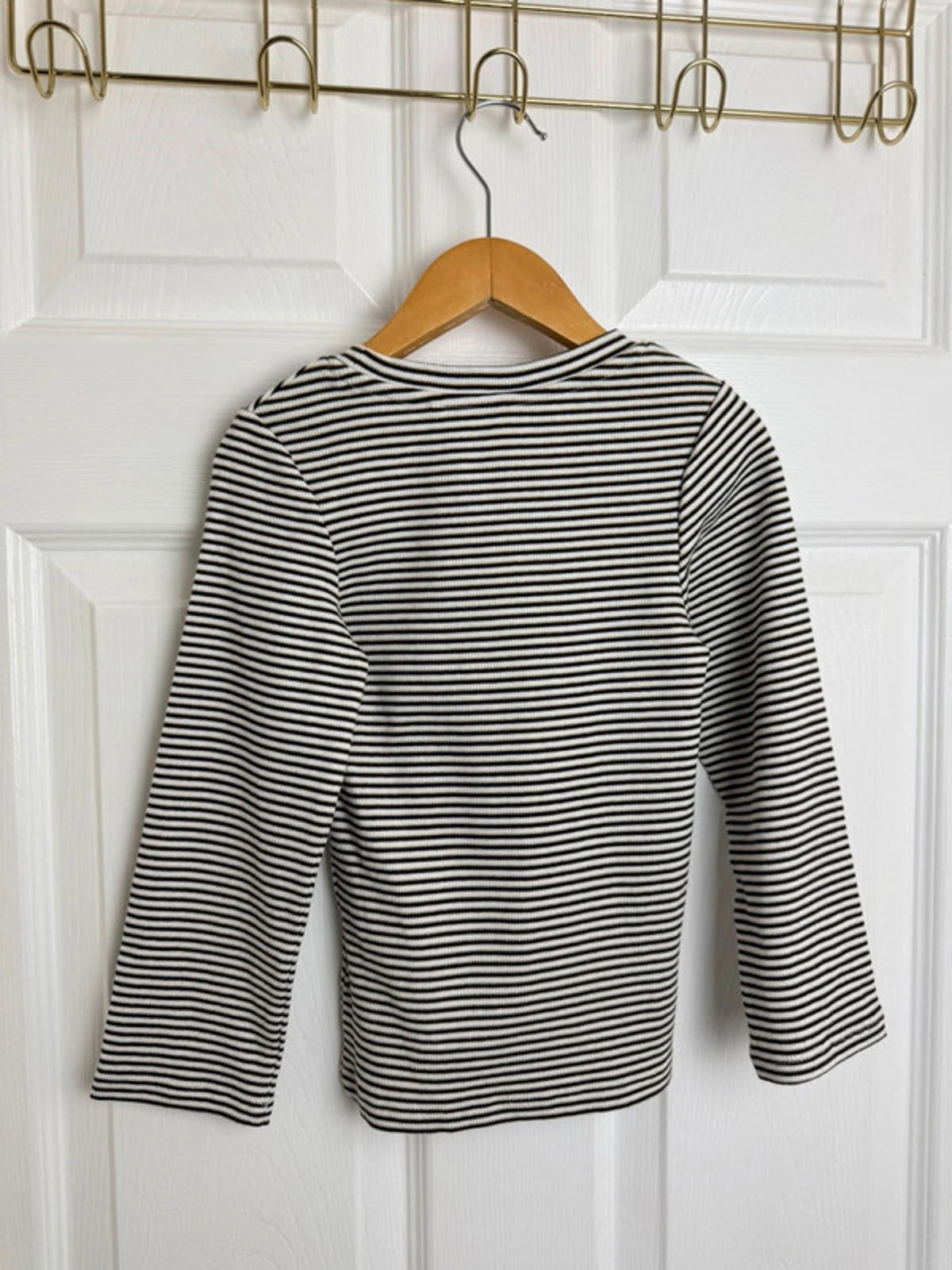 Ex Next Girls Ribbed Top | Age 4 Years | Stretchy Gold Thread Long Sleeve | New - Back On The Shelves High Street Discount Outlet Online UK