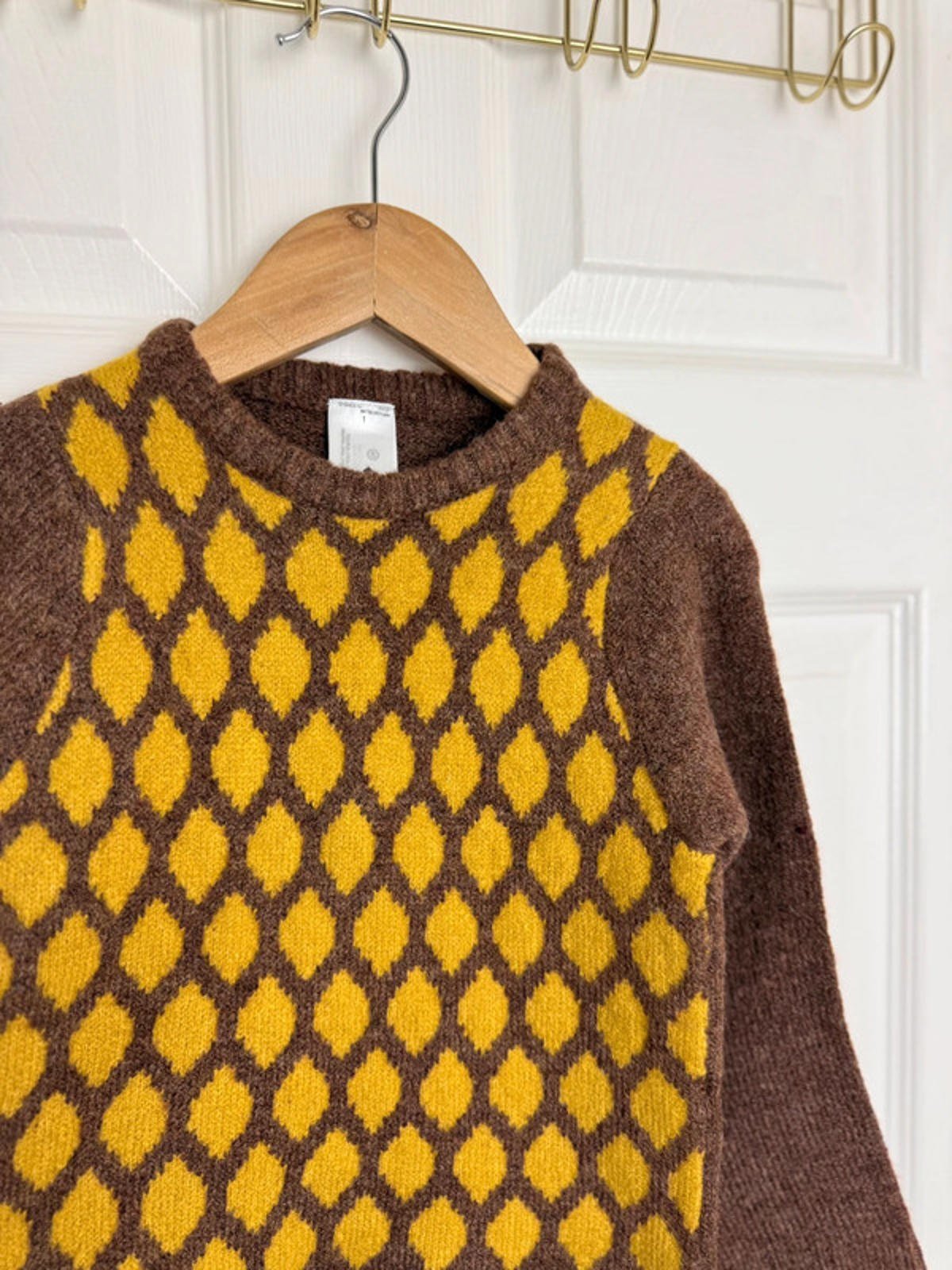 Palomino Kids Brown & Mustard Diamond Knit Jumper - Boys 3 Years - Back On The Shelves High Street Discount Outlet Online UK