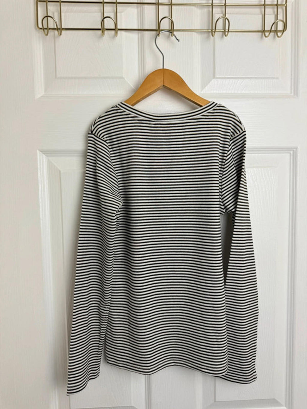 Ex Next Girls Ribbed Top | Age 11 Years | Stretchy Gold Thread Long Sleeve | New - Back On The Shelves High Street Discount Outlet Online UK