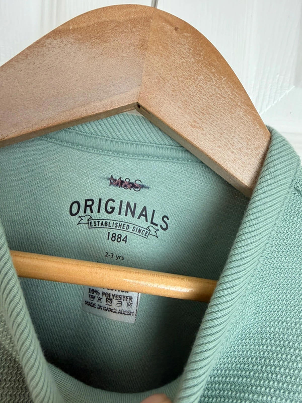 🦖 Ex M&S Kids Green Waffle Knit Lined Sweater | Dinosaur | 2–3 Years - Back On The Shelves High Street Discount Outlet Online UK