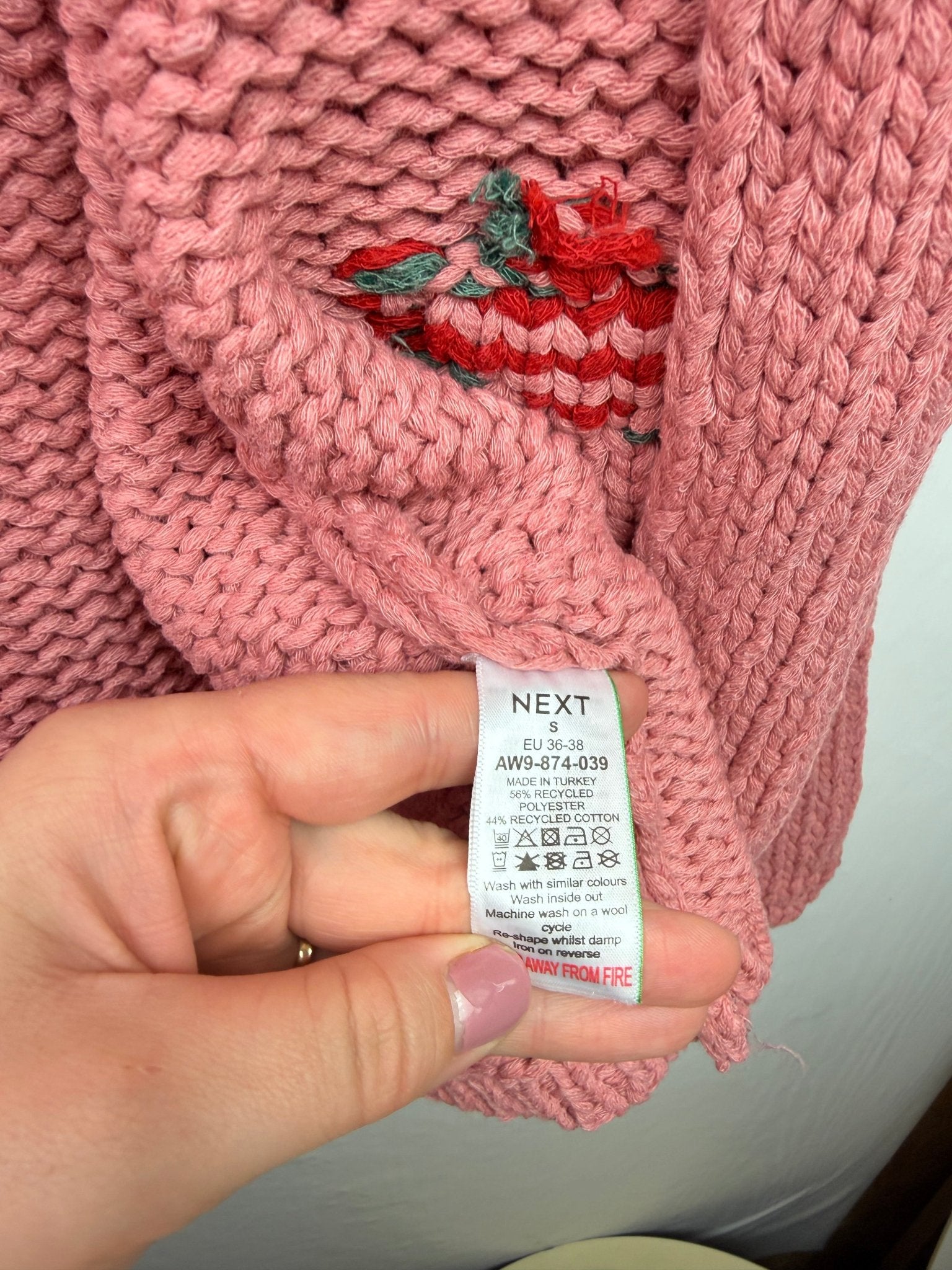 NEW Ex NXT Strawberry Chunky Knit Cardigan - Ladies XS - XXL - Back On The Shelves High Street Discount Outlet Online UK
