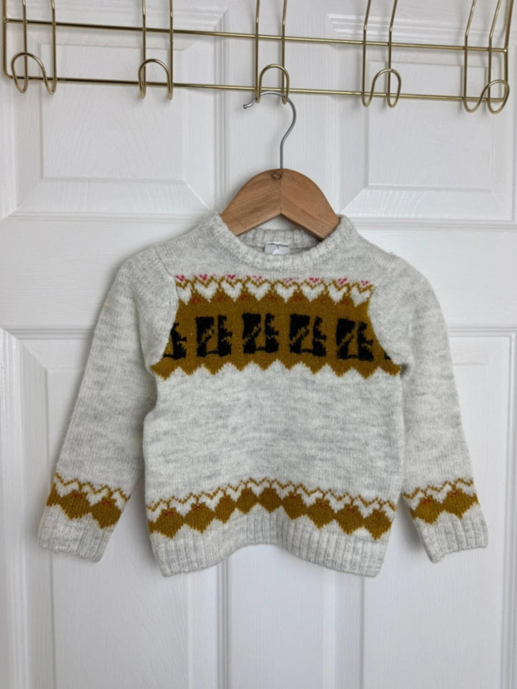 Palomino Kids Light Grey Fair Isle Knit Jumper - Unisex 18 - 24 Months - Back On The Shelves High Street Discount Outlet Online UK