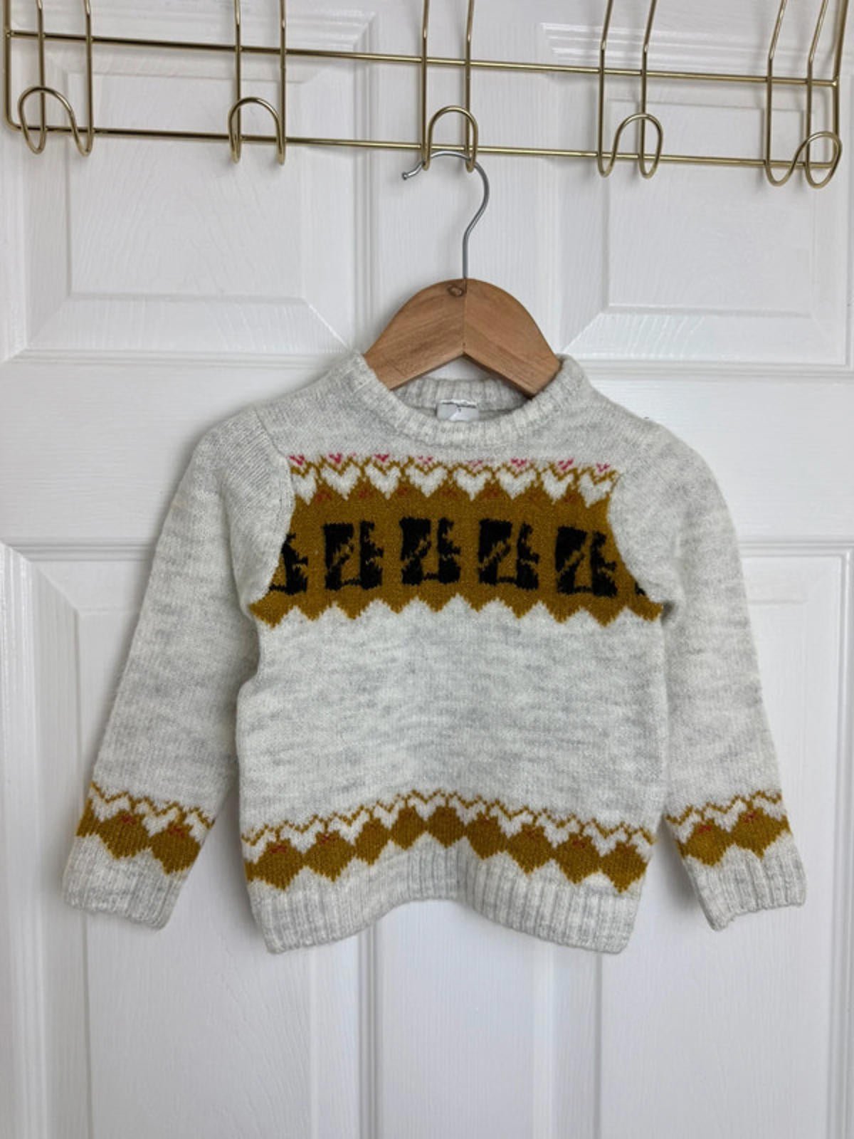 Palomino Kids Light Grey Fair Isle Knit Jumper - Unisex 18 - 24 Months - Back On The Shelves High Street Discount Outlet Online UK