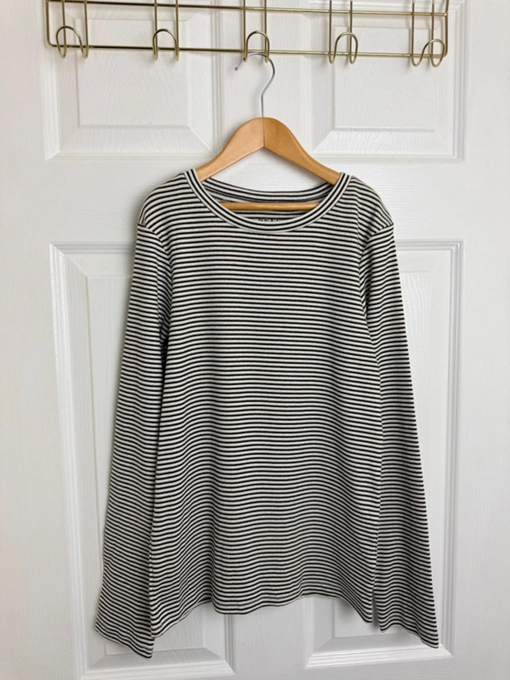 Ex Next Girls Ribbed Top | Age 13 Years | Stretchy Gold Thread Long Sleeve - Back On The Shelves High Street Discount Outlet Online UK