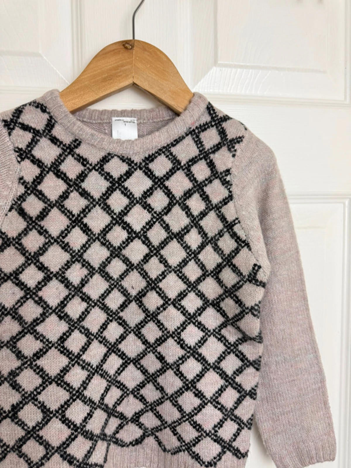 Palomino Kids Blush Pink & Black Diamond Knit Jumper - Unisex 3 Years - Back On The Shelves High Street Discount Outlet Online UK