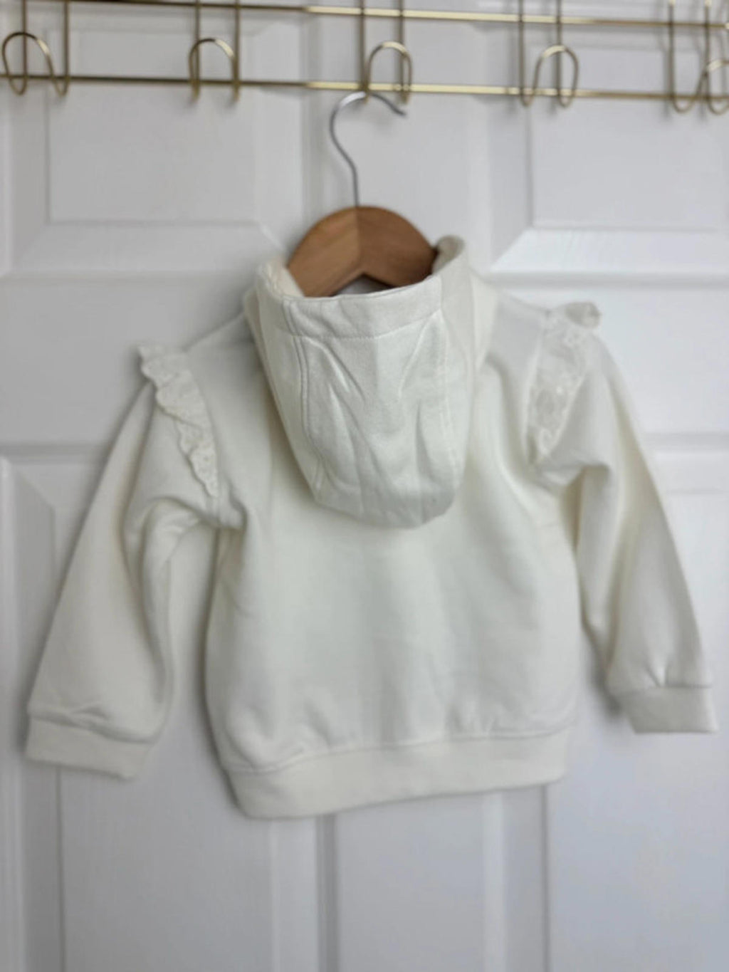 Lullaby Baby Cream Zip Eyelet Heart Detail Hoodie - Baby Girls 6 - 9 Months - Back On The Shelves High Street Discount Outlet Online UK
