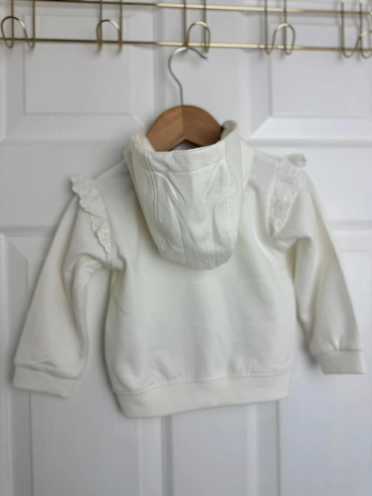 Lullaby Baby Cream Zip Eyelet Heart Detail Hoodie - Baby Girls 6 - 9 Months - Back On The Shelves High Street Discount Outlet Online UK