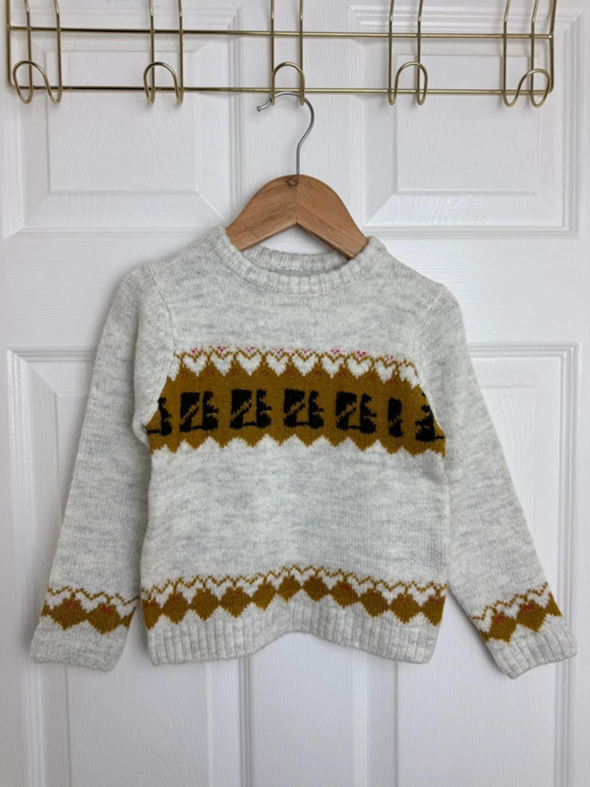 Palomino Kids Light Grey Fair Isle Knit Jumper - Unisex 2 Years - Back On The Shelves High Street Discount Outlet Online UK