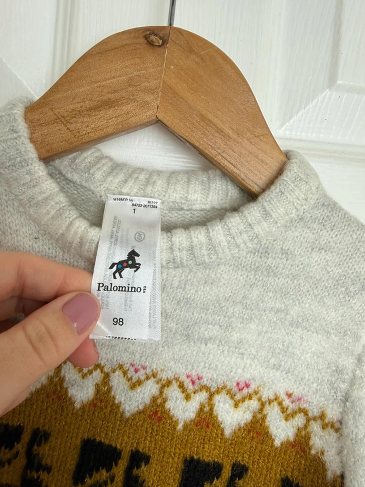 Palomino Kids Light Grey Fair Isle Knit Jumper - Unisex 3 Years - Back On The Shelves High Street Discount Outlet Online UK