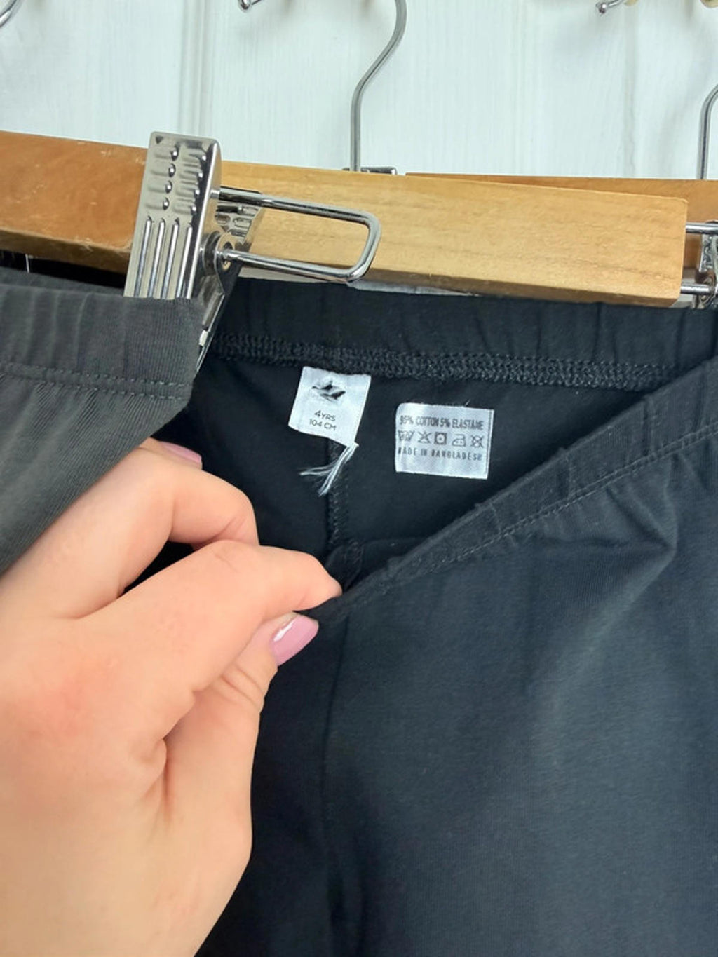 NEW Ex TU 3 Pack Leggings Black & Grey Girls 6 Years - Back On The Shelves High Street Discount Outlet Online UK