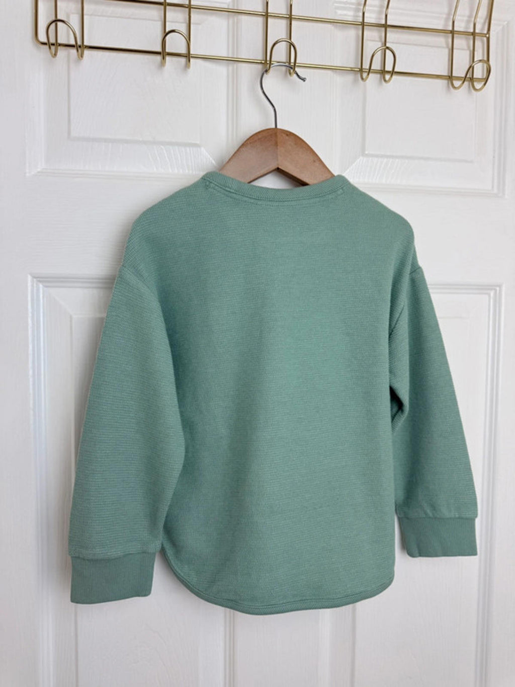 🦖 Ex M&S Kids Green Waffle Knit Lined Sweater | Dinosaur | 3 - 4 Years - Back On The Shelves High Street Discount Outlet Online UK