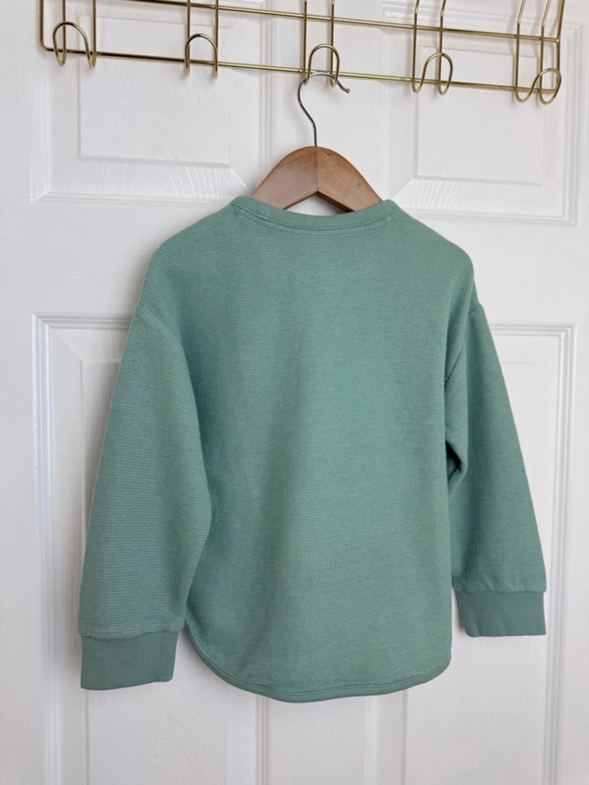 🦖 Ex M&S Kids Green Waffle Knit Lined Sweater | Dinosaur | 3 - 4 Years - Back On The Shelves High Street Discount Outlet Online UK