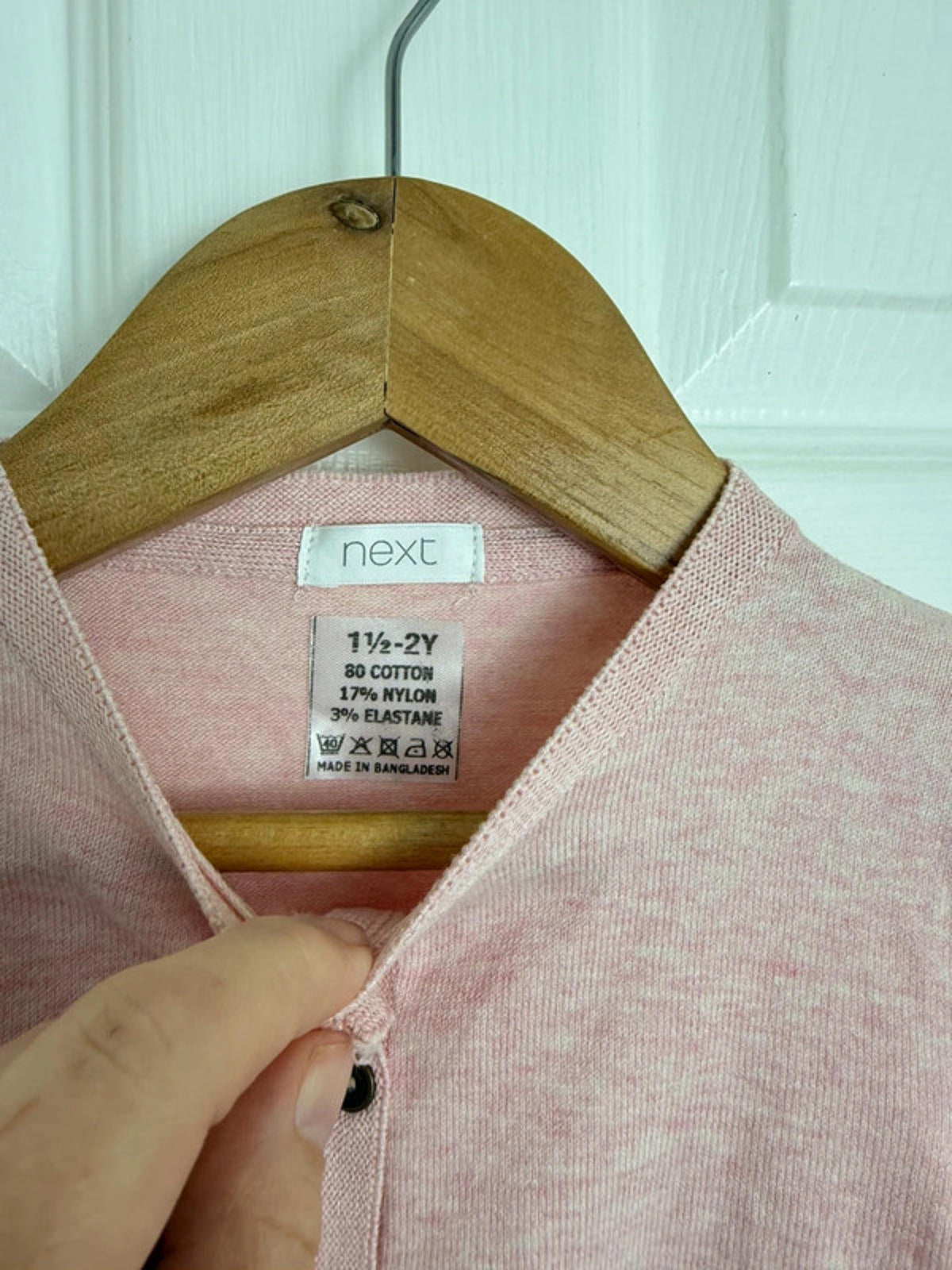 NEW Ex NXT Light Pink Fine Knit Button Cardigan - Girls 18 - 24 Months - Back On The Shelves High Street Discount Outlet Online UK