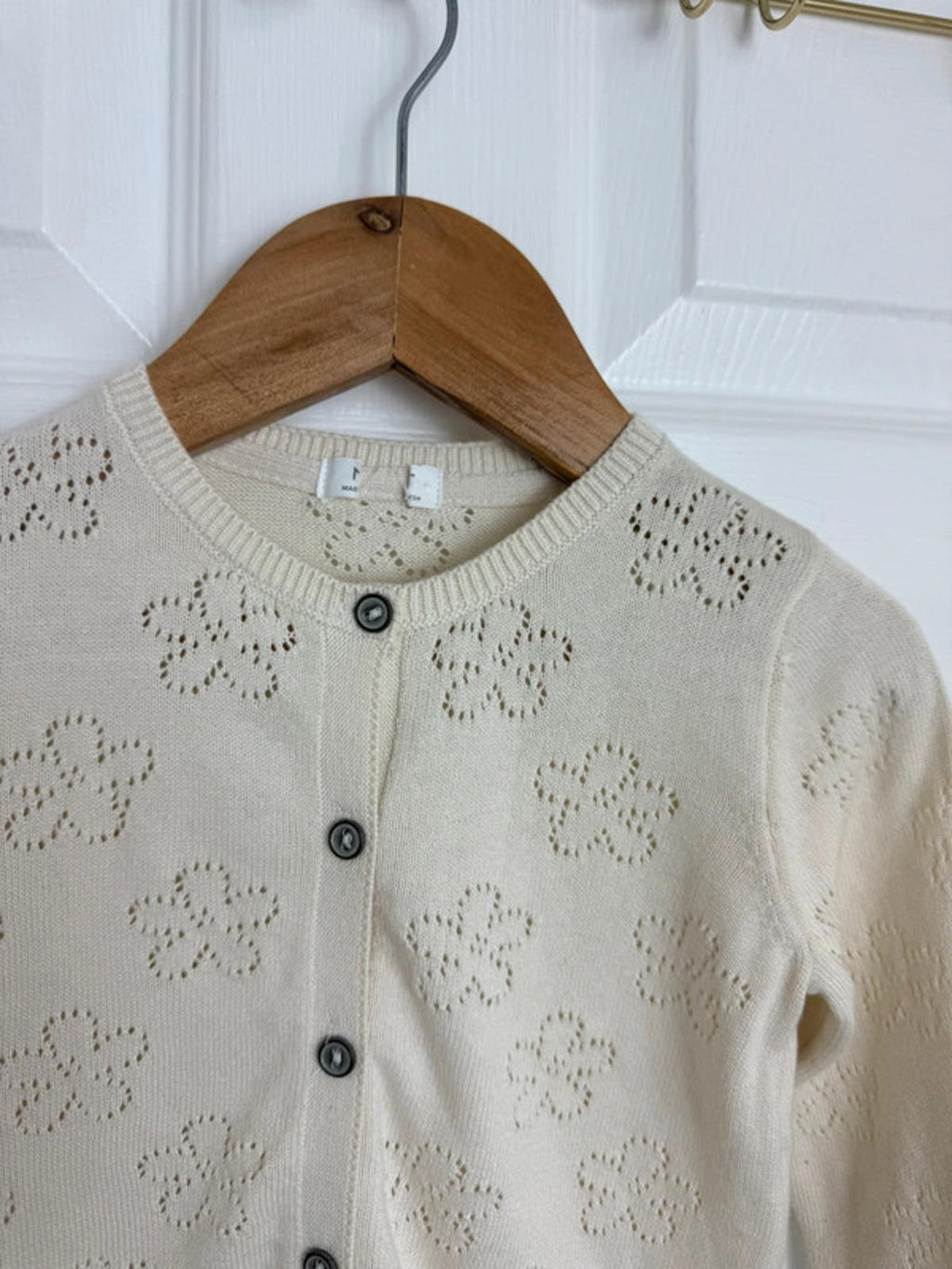 NEW Ex NXT Cream Floral Fine Knit Button Cardigan | 12 - 18 Months - Back On The Shelves High Street Discount Outlet Online UK