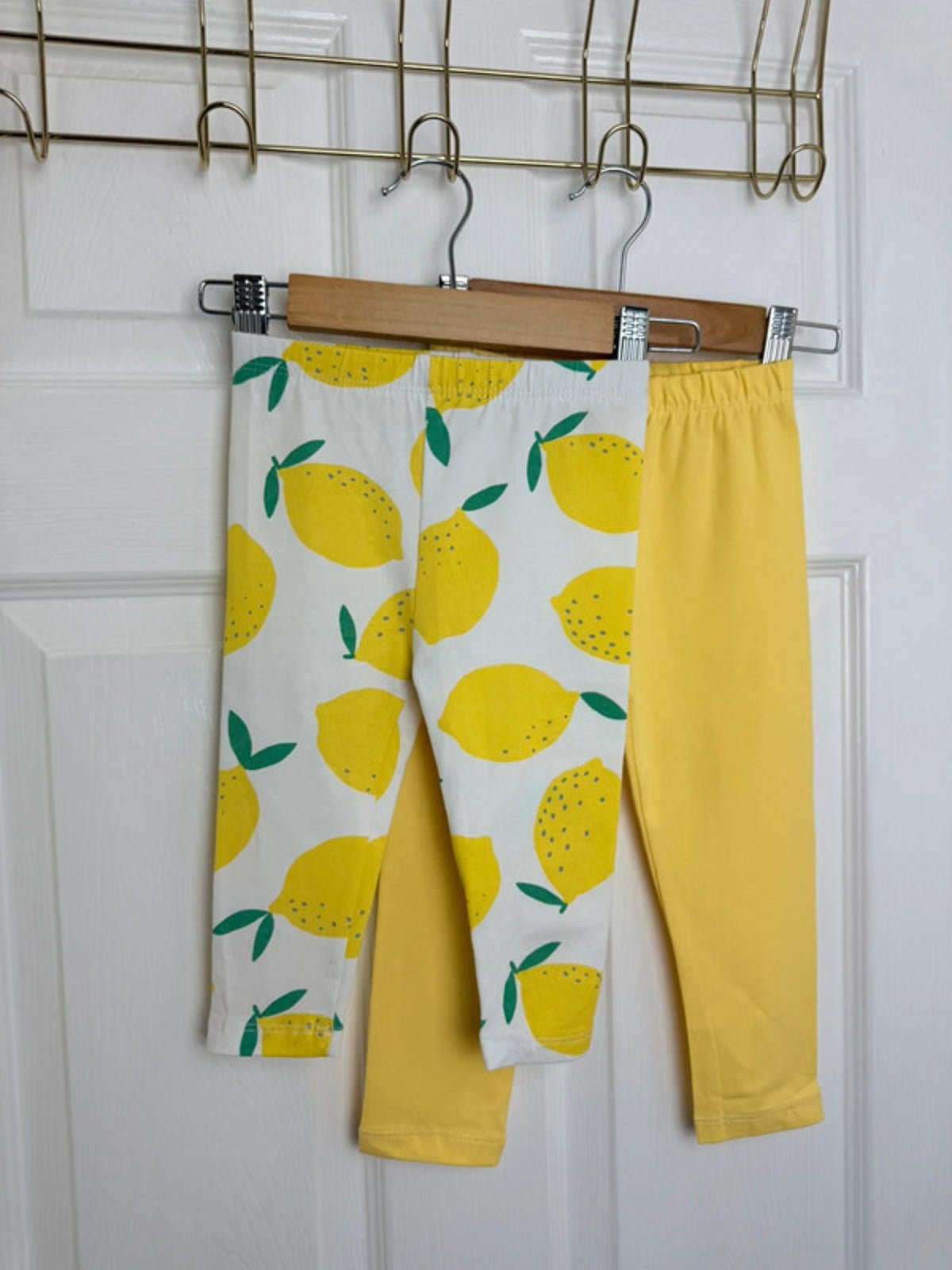 NEW Ex TU Lemon Yellow & White Summer Leggings Bundle Girls 2 - 3 Years - Back On The Shelves High Street Discount Outlet Online UK