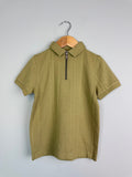 Khaki Quarter Zip Ribbed Short Sleeve Top - Boys 2 - 11 Years - Back On The Shelves High Street Discount Outlet Online UK