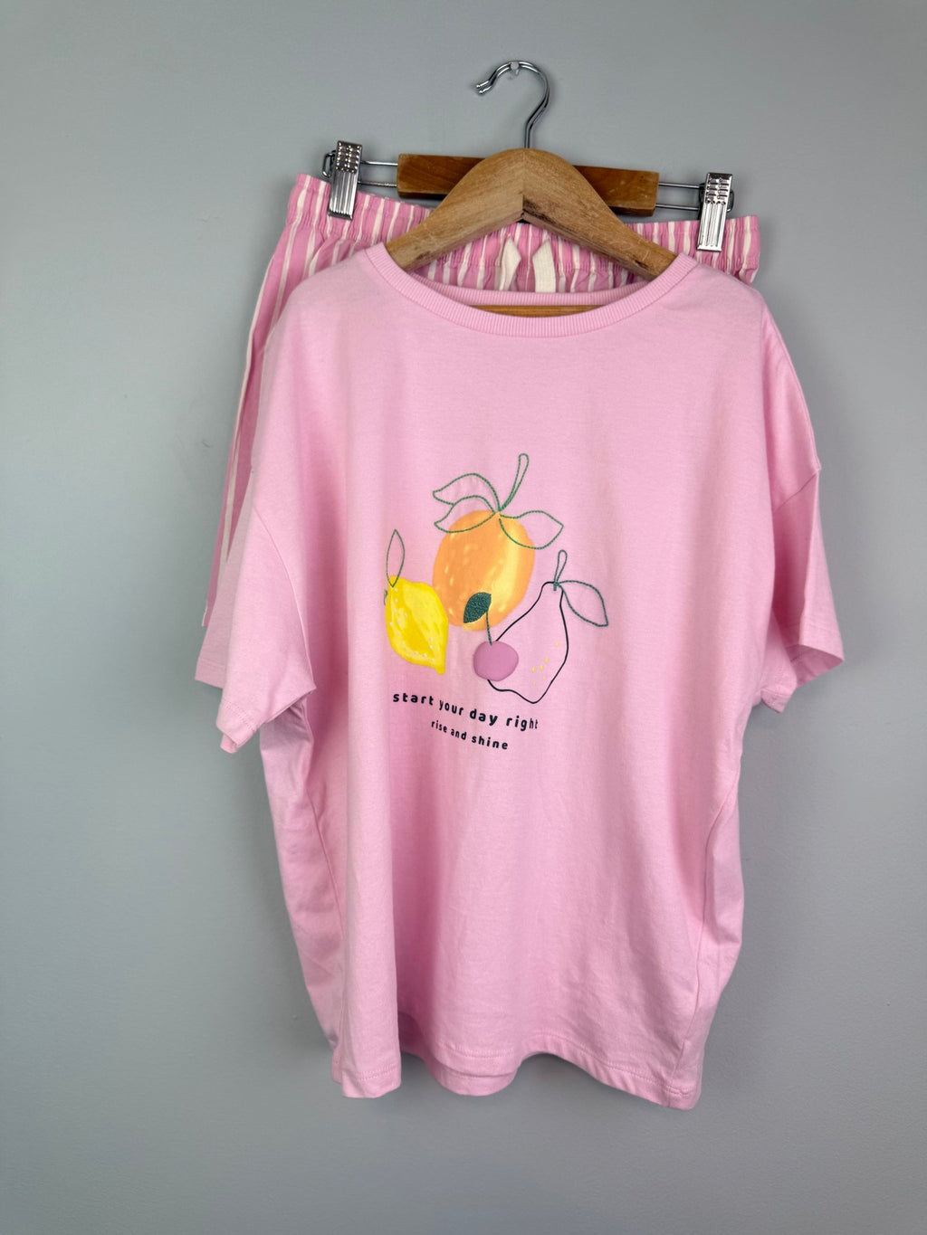 Rise and Shine Fruit Shortie Pyjama Set - Girls 10 - 15 Years - Back On The Shelves High Street Discount Outlet Online UK