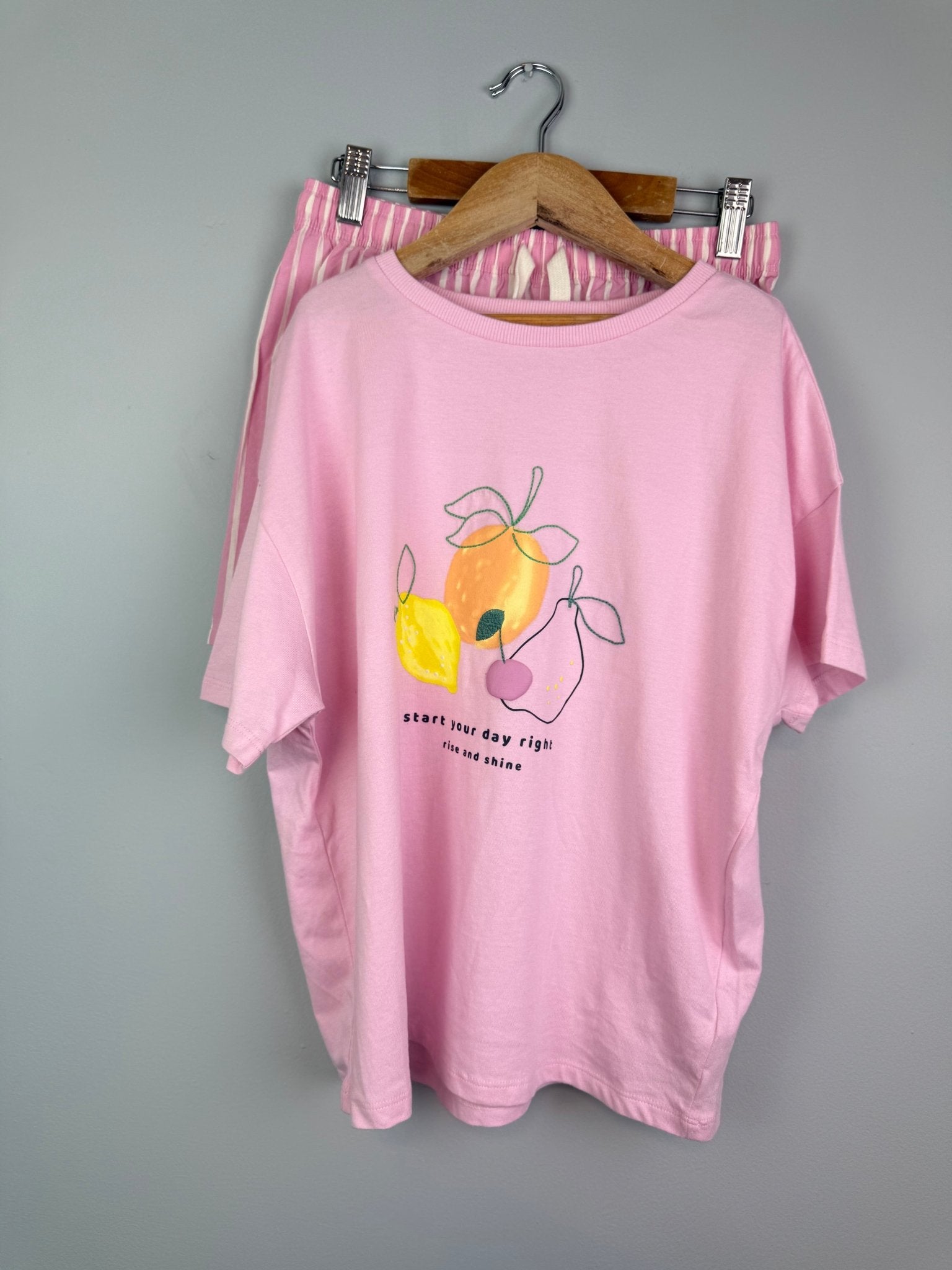 Rise and Shine Fruit Shortie Pyjama Set - Girls 10 - 15 Years - Back On The Shelves High Street Discount Outlet Online UK