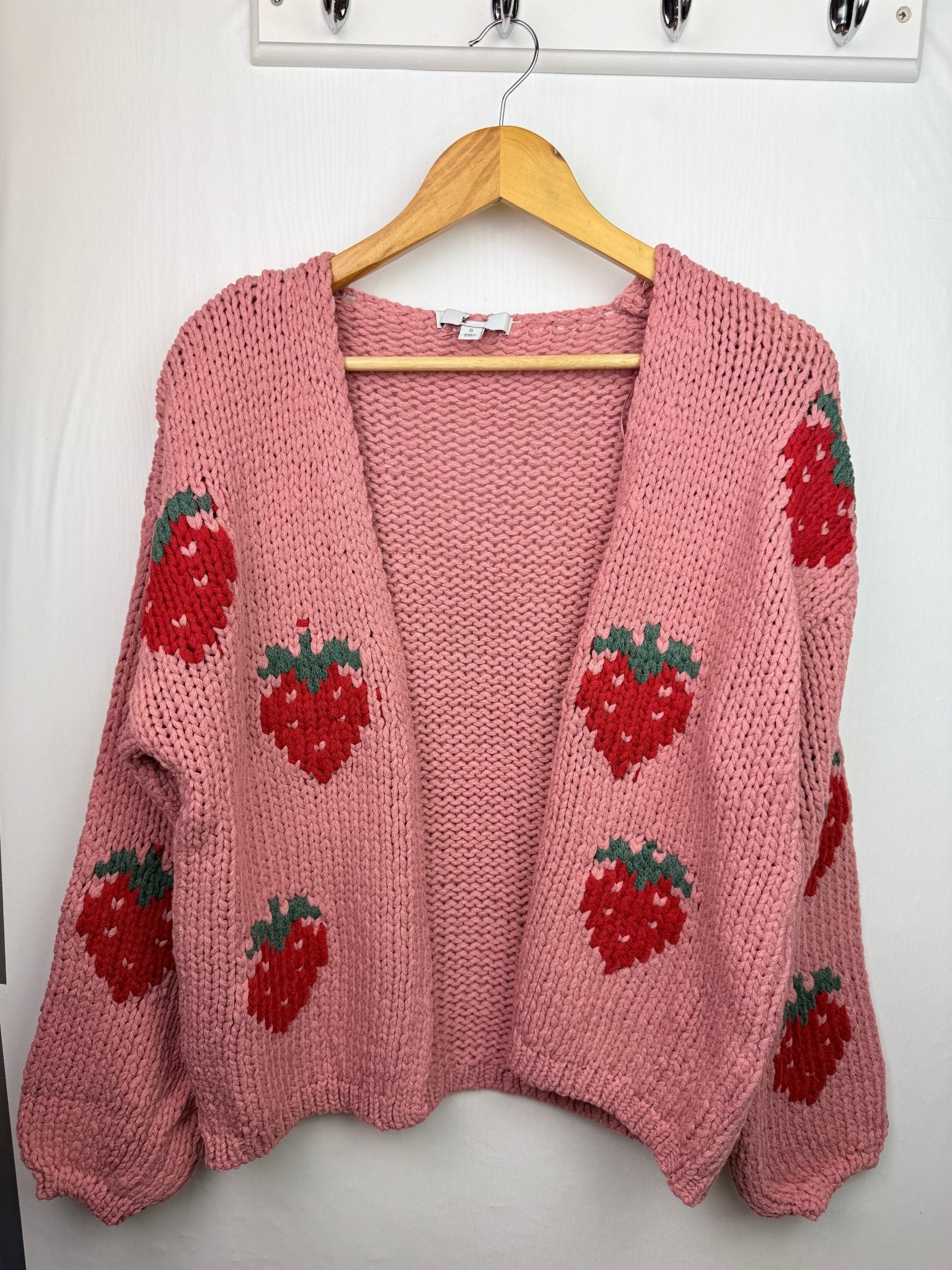 NEW Ex NXT Strawberry Chunky Knit Cardigan - Ladies XS - XXL - Back On The Shelves High Street Discount Outlet Online UK
