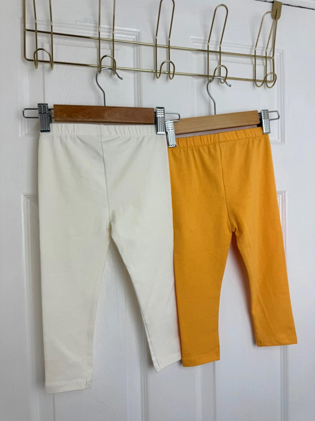 NEW Ex TU White/Cream & Orange 2 Pack Leggings Girls 1.5 - 2 Years - Back On The Shelves High Street Discount Outlet Online UK
