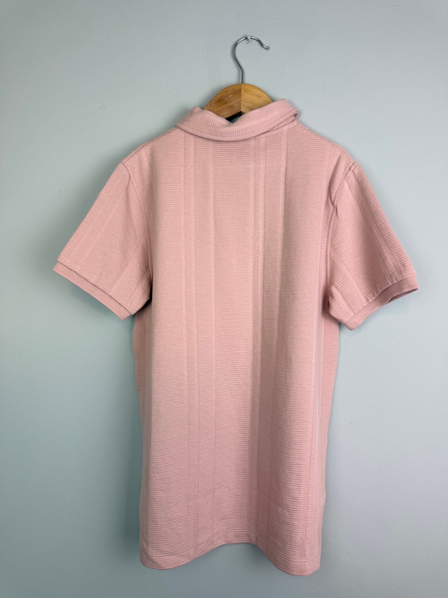 Pink Quarter Zip Ribbed Short Sleeve Top - Boys 2 - 11 Years - Back On The Shelves High Street Discount Outlet Online UK