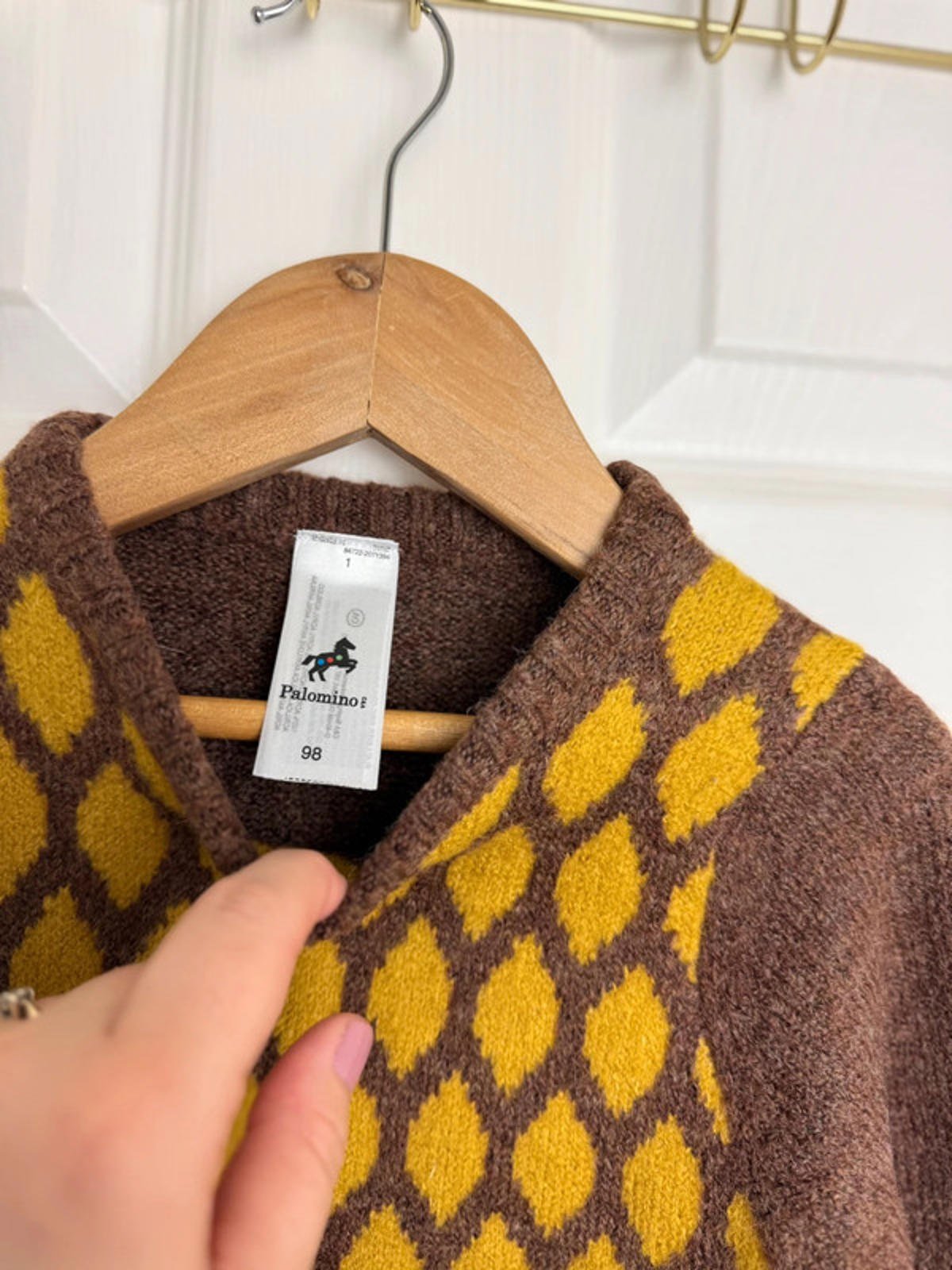 Palomino Kids Brown & Mustard Diamond Knit Jumper - Boys 3 Years - Back On The Shelves High Street Discount Outlet Online UK