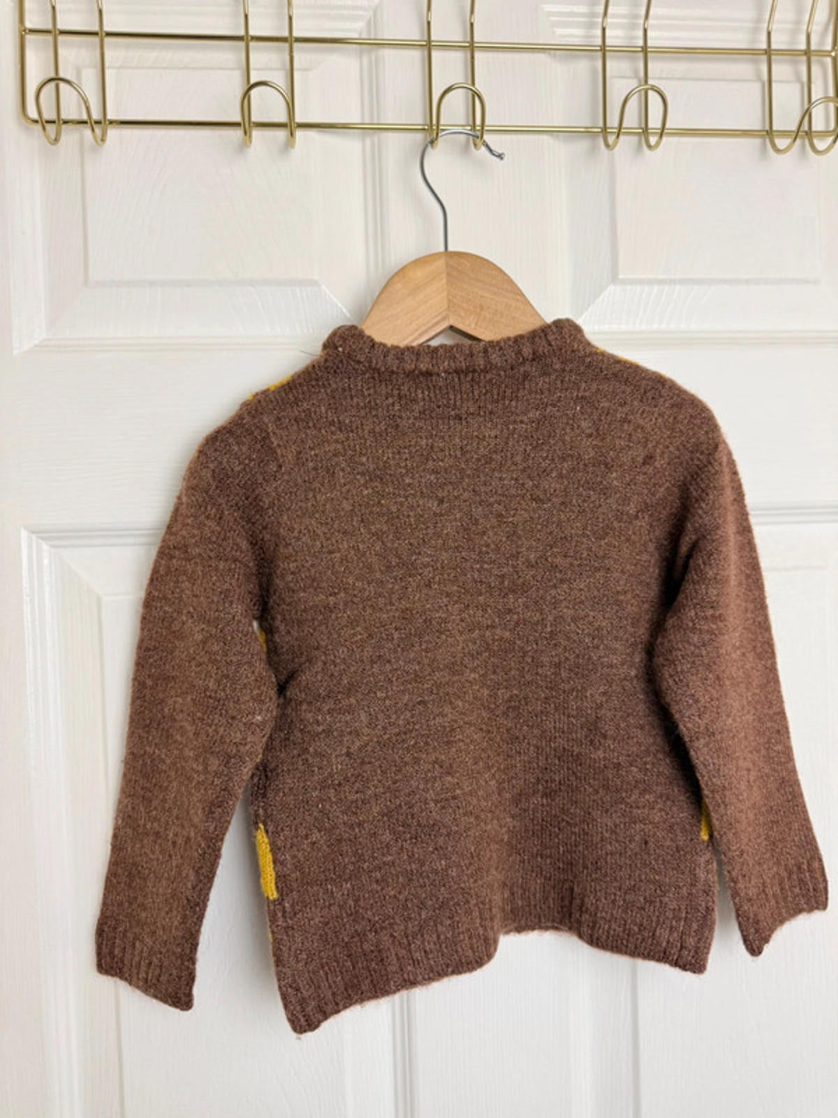 Palomino Kids Brown & Mustard Diamond Knit Jumper - Boys 18 - 24 Months - Back On The Shelves High Street Discount Outlet Online UK