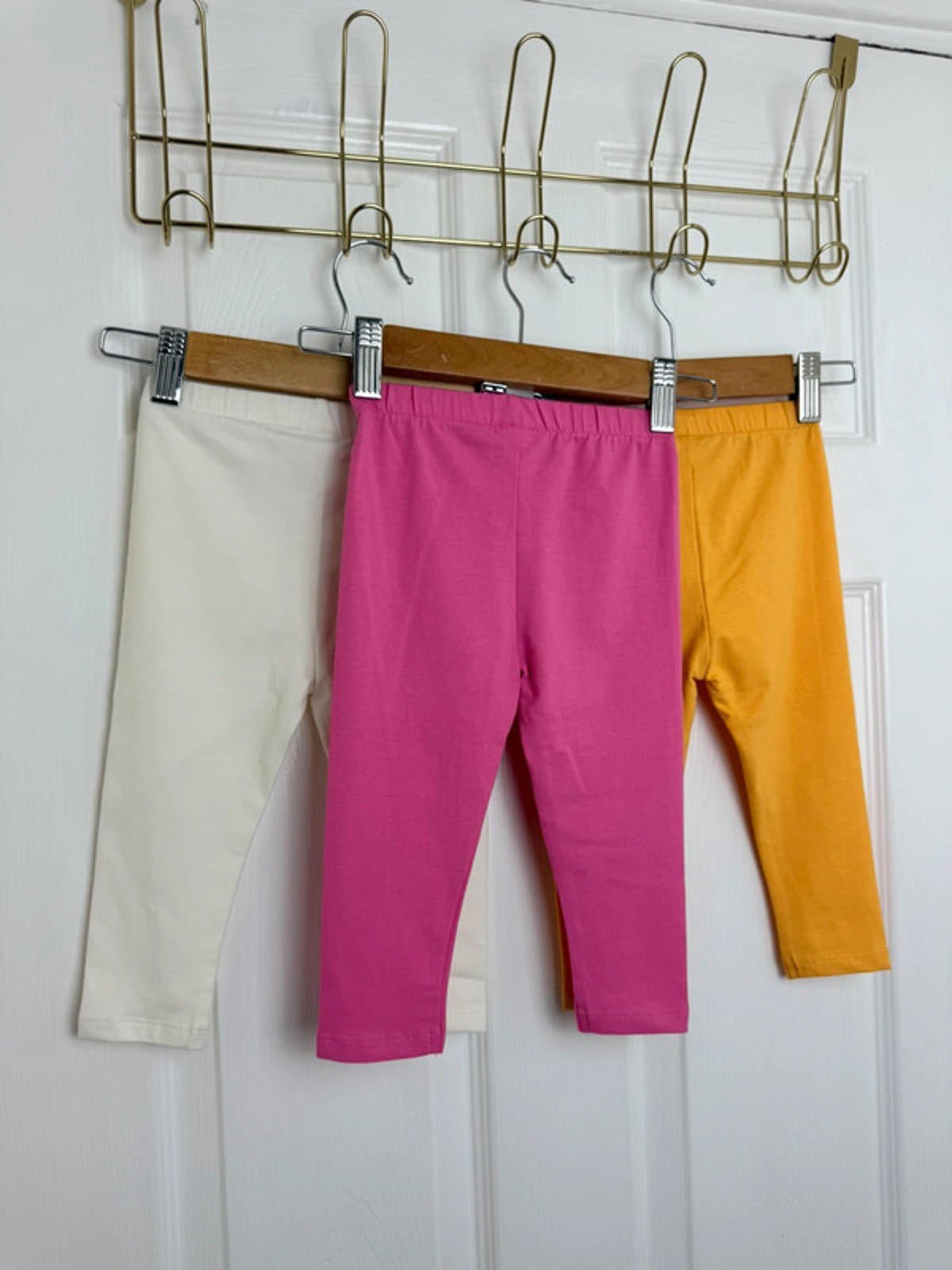 NEW Ex TU 3 Pack Leggings Set White Orange Pink Girls 12 - 18 Months - Back On The Shelves High Street Discount Outlet Online UK