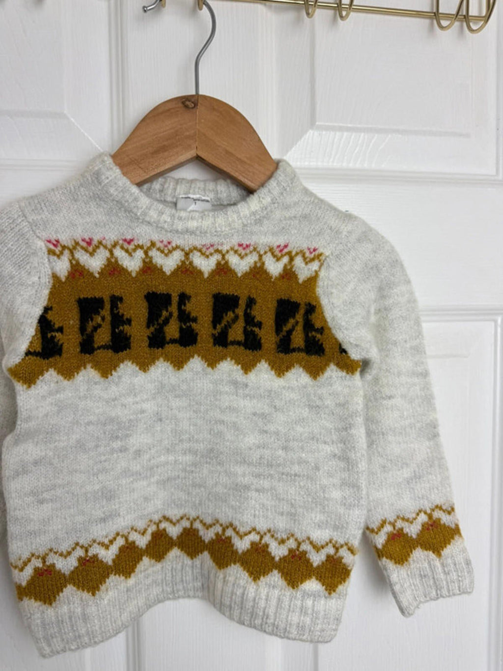 Palomino Kids Light Grey Fair Isle Knit Jumper - Unisex 18 - 24 Months - Back On The Shelves High Street Discount Outlet Online UK