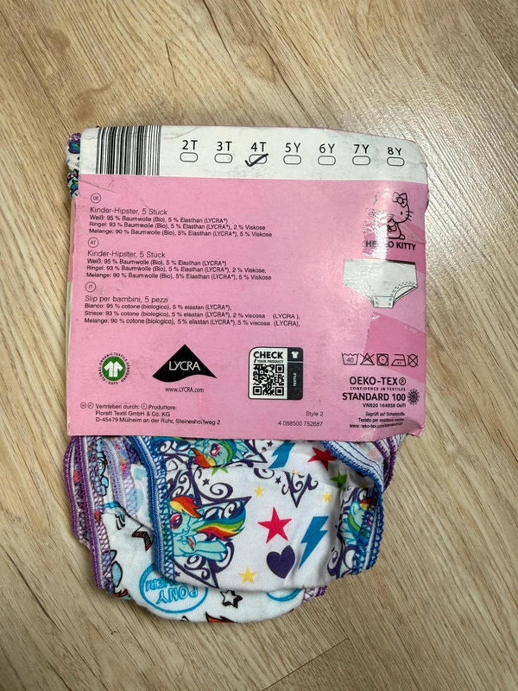 NEW Lycra My Little Pony 5 Pack Hipster Knickers Girls 4 Years - Back On The Shelves High Street Discount Outlet Online UK