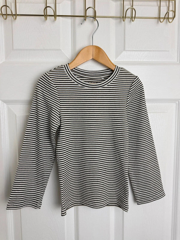 Ex Next Girls Ribbed Top | Age 4 Years | Stretchy Gold Thread Long Sleeve | New - Back On The Shelves High Street Discount Outlet Online UK