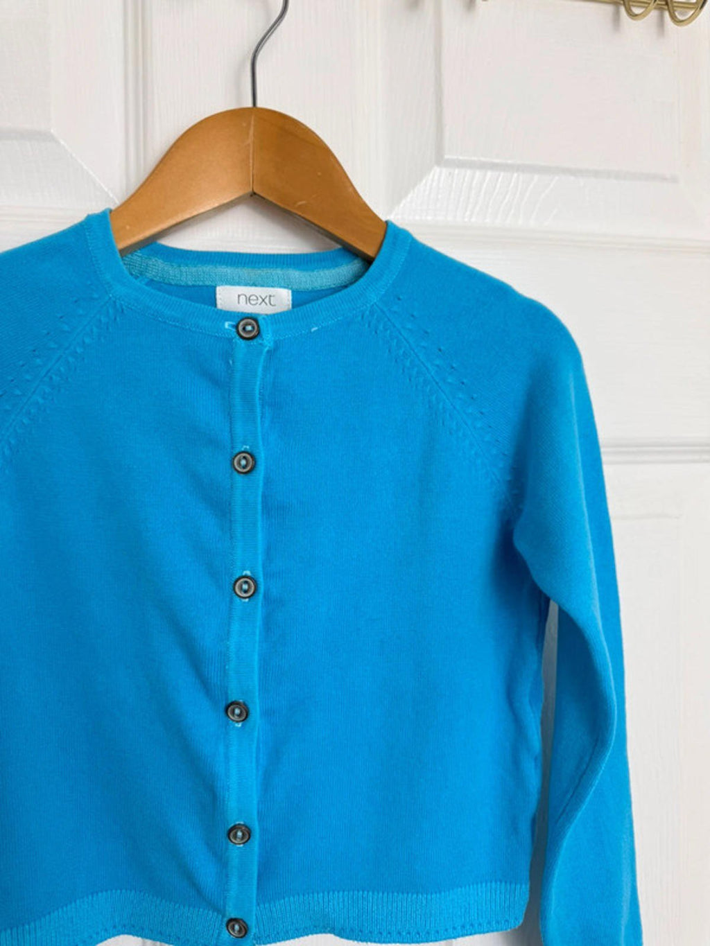 NEW Ex NXT Blue Fine Knit Button Cardigan - Girls 3 Years - Back On The Shelves High Street Discount Outlet Online UK
