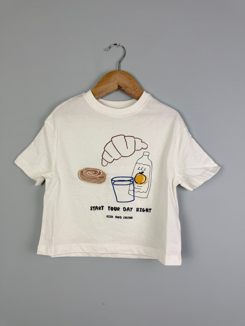 Kids Breakfast Print Top & Stripe Shorts Pyjama Set - Boys 12 - 18m to 4 - 5 Years - Back On The Shelves High Street Discount Outlet Online UK