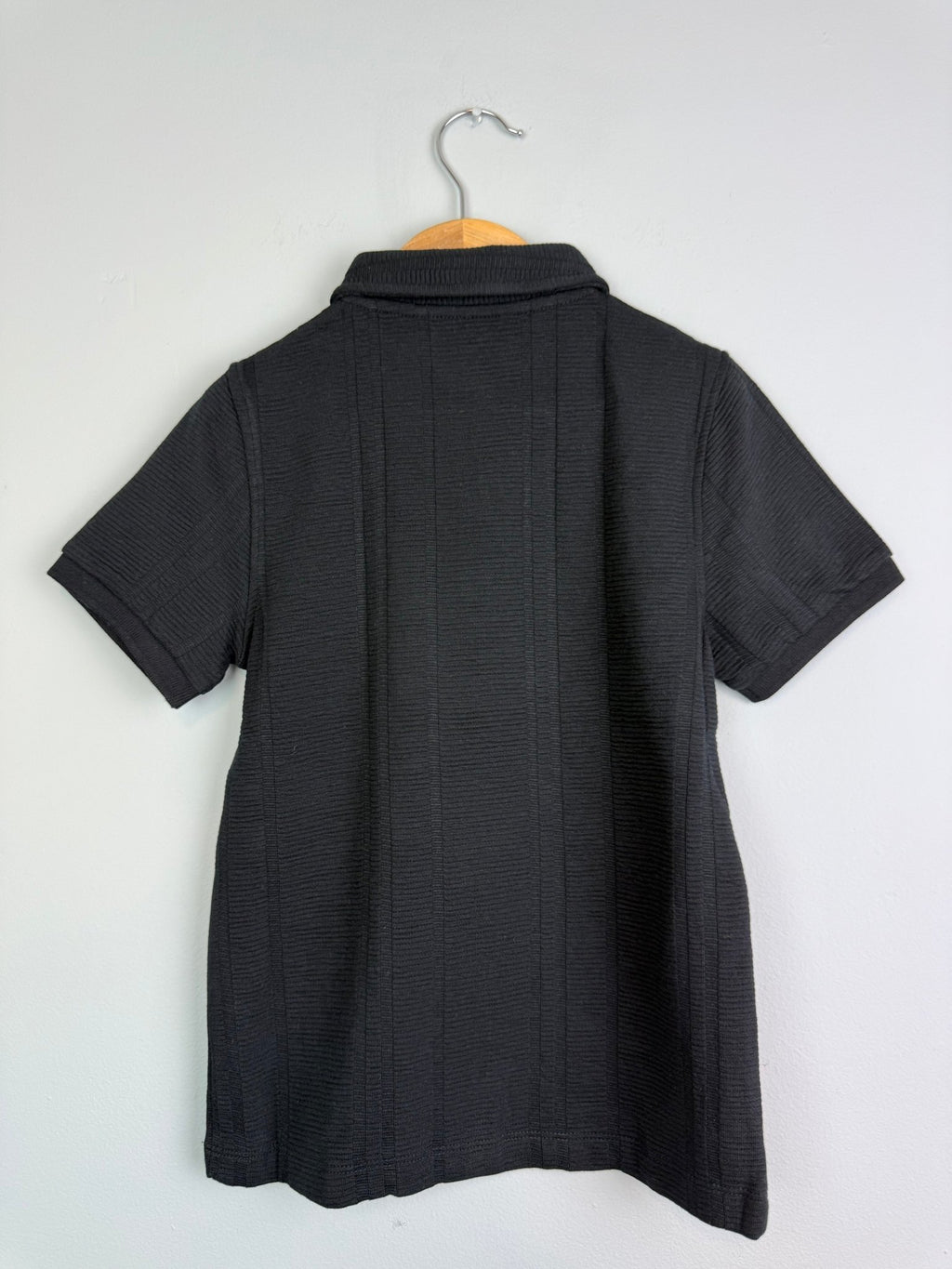 Black Quarter Zip Ribbed Short Sleeve Top - Boys 2 - 11 Years - Back On The Shelves High Street Discount Outlet Online UK