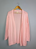Ladies Pink Longline Open Front Cotton Cardigan - Ladies Size Medium - Back On The Shelves High Street Discount Outlet Online UK