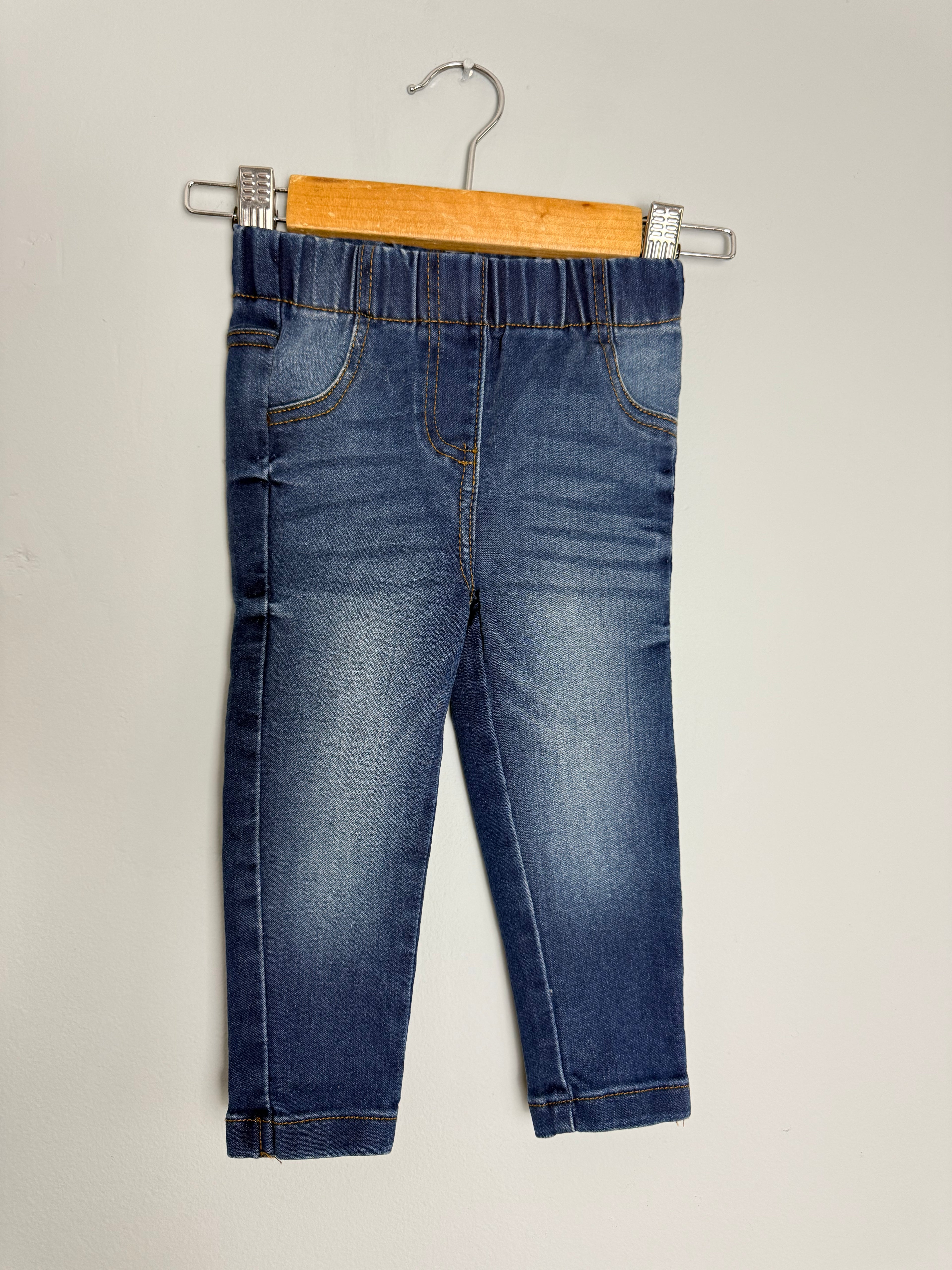 Kids Dark Mid Blue Jegging Jeans - Unisex 12 Months - 7 Years - Back On The Shelves High Street Discount Outlet Online UK