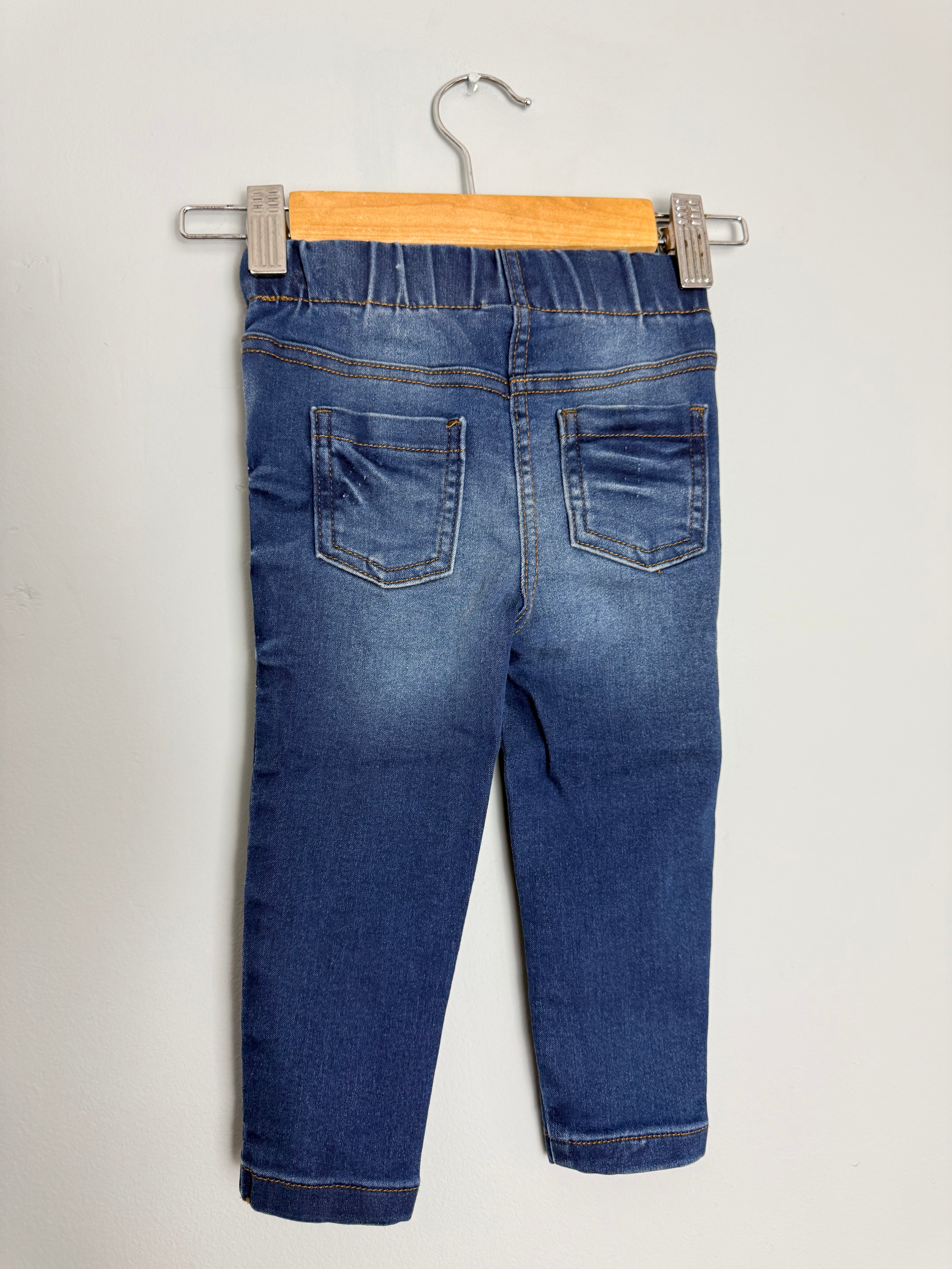 Kids Dark Mid Blue Jegging Jeans - Unisex 12 Months - 7 Years - Back On The Shelves High Street Discount Outlet Online UK