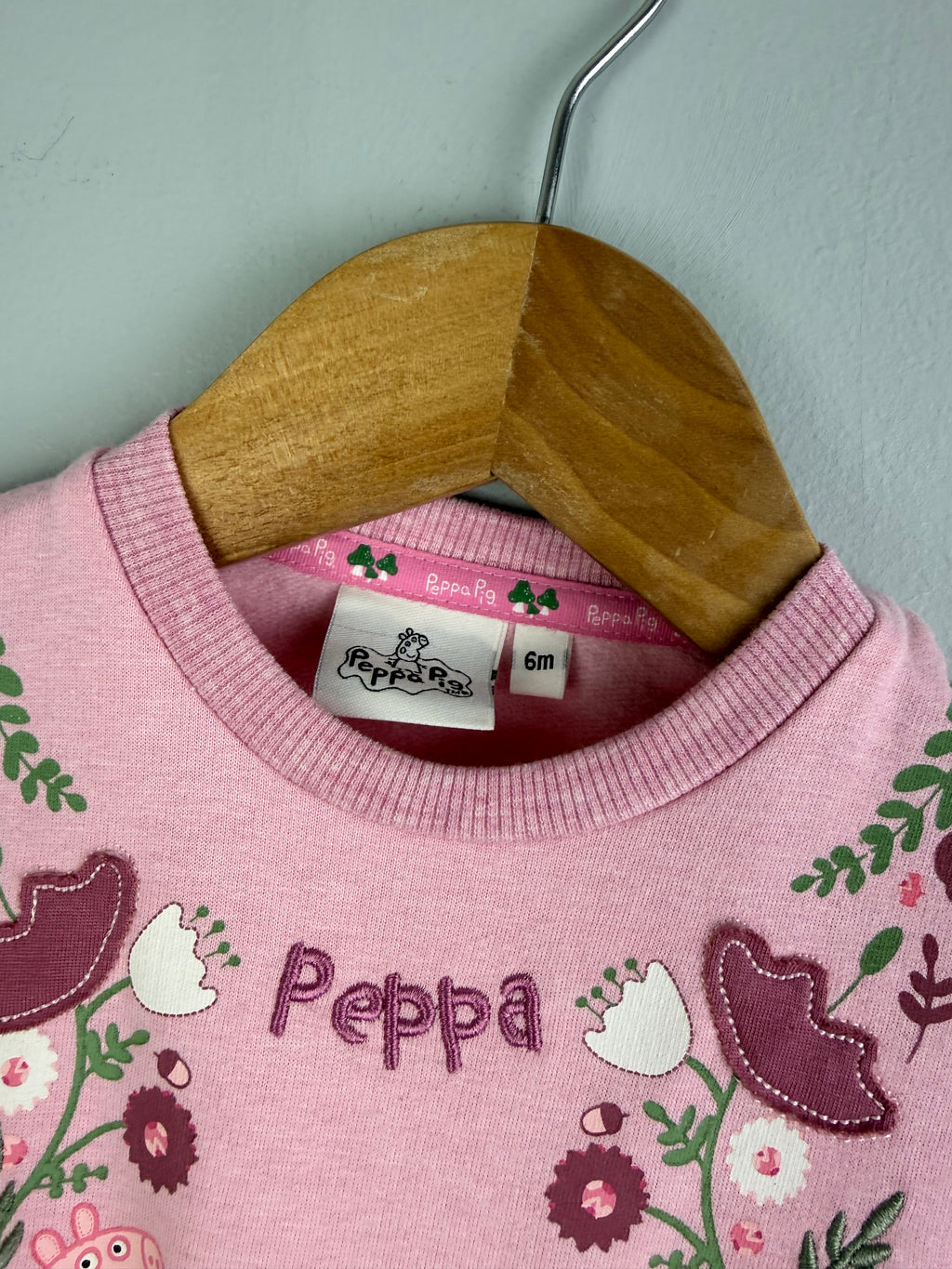 Peppa Pig Pink Floral Jumper - Baby Girls 6-36 Months