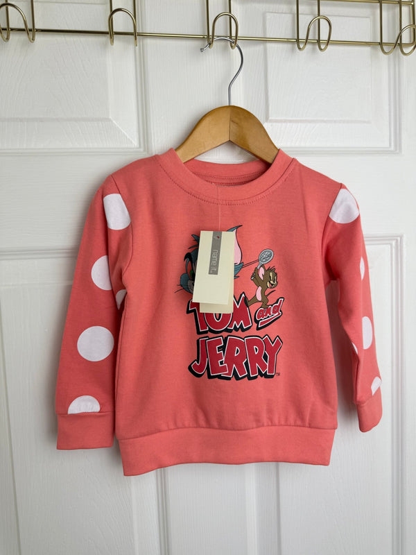 NEW Name It Tom & Jerry Orange Spotty Sweater - Unisex 1 - 5 Years - Back On The Shelves High Street Discount Outlet Online UK