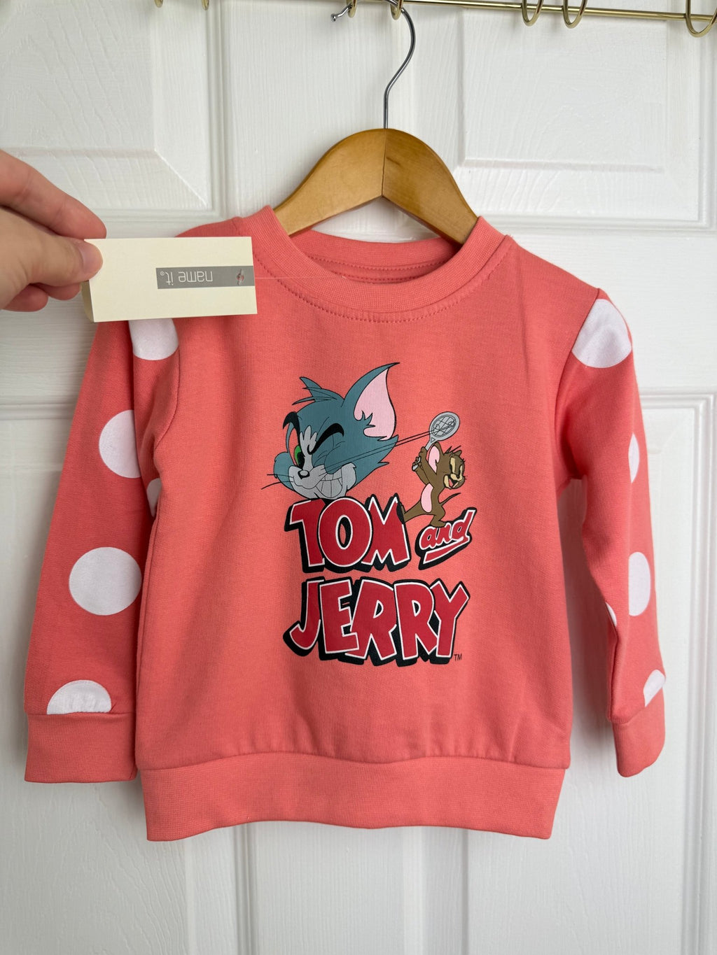 NEW Name It Tom & Jerry Orange Spotty Sweater - Unisex 1 - 5 Years - Back On The Shelves High Street Discount Outlet Online UK