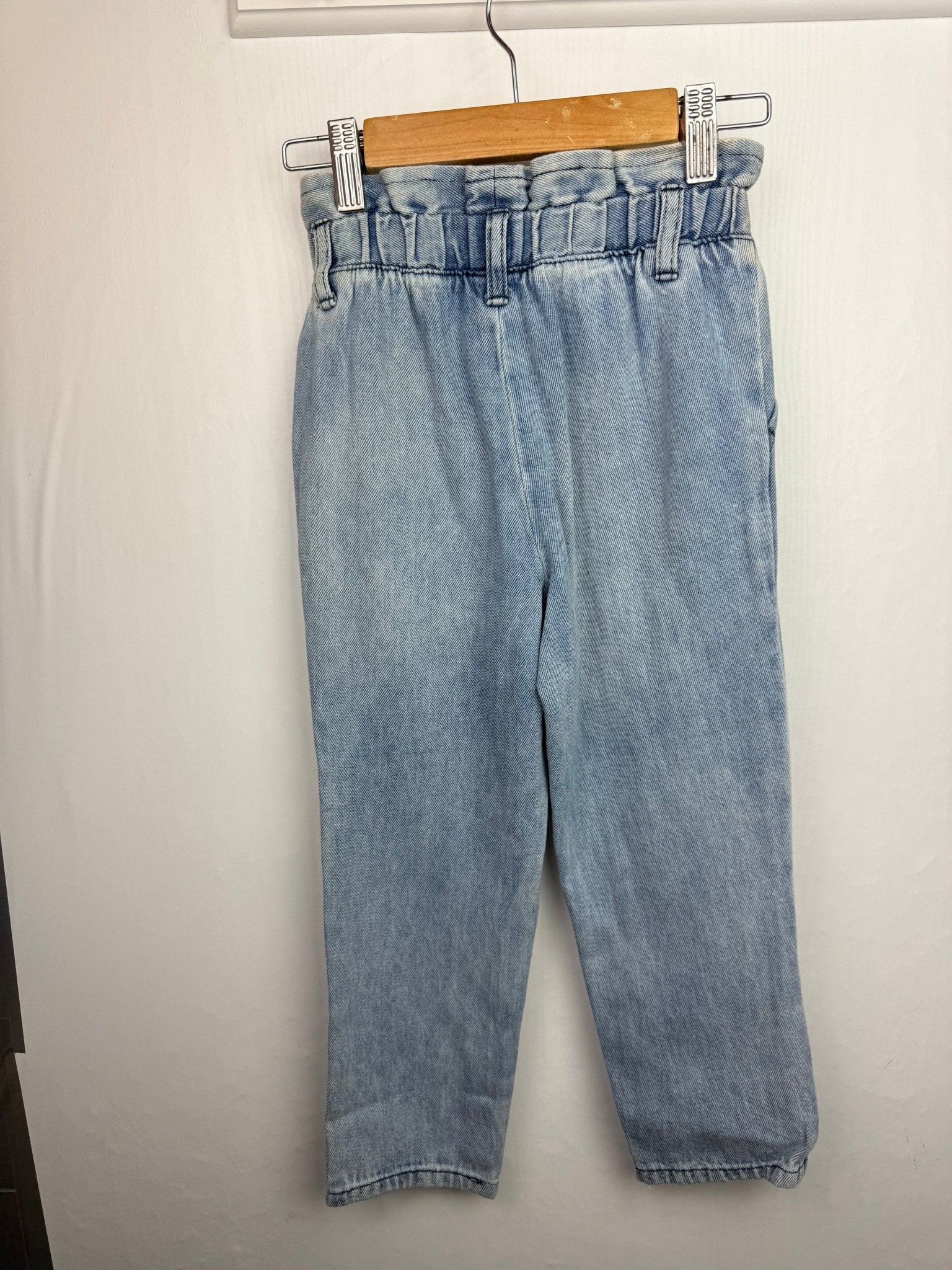 NXT Paperbag Waist 100% Cotton Light Blue Denim Jeans - Girls Sizes 3–14Years - Back On The Shelves High Street Discount Outlet Online UK