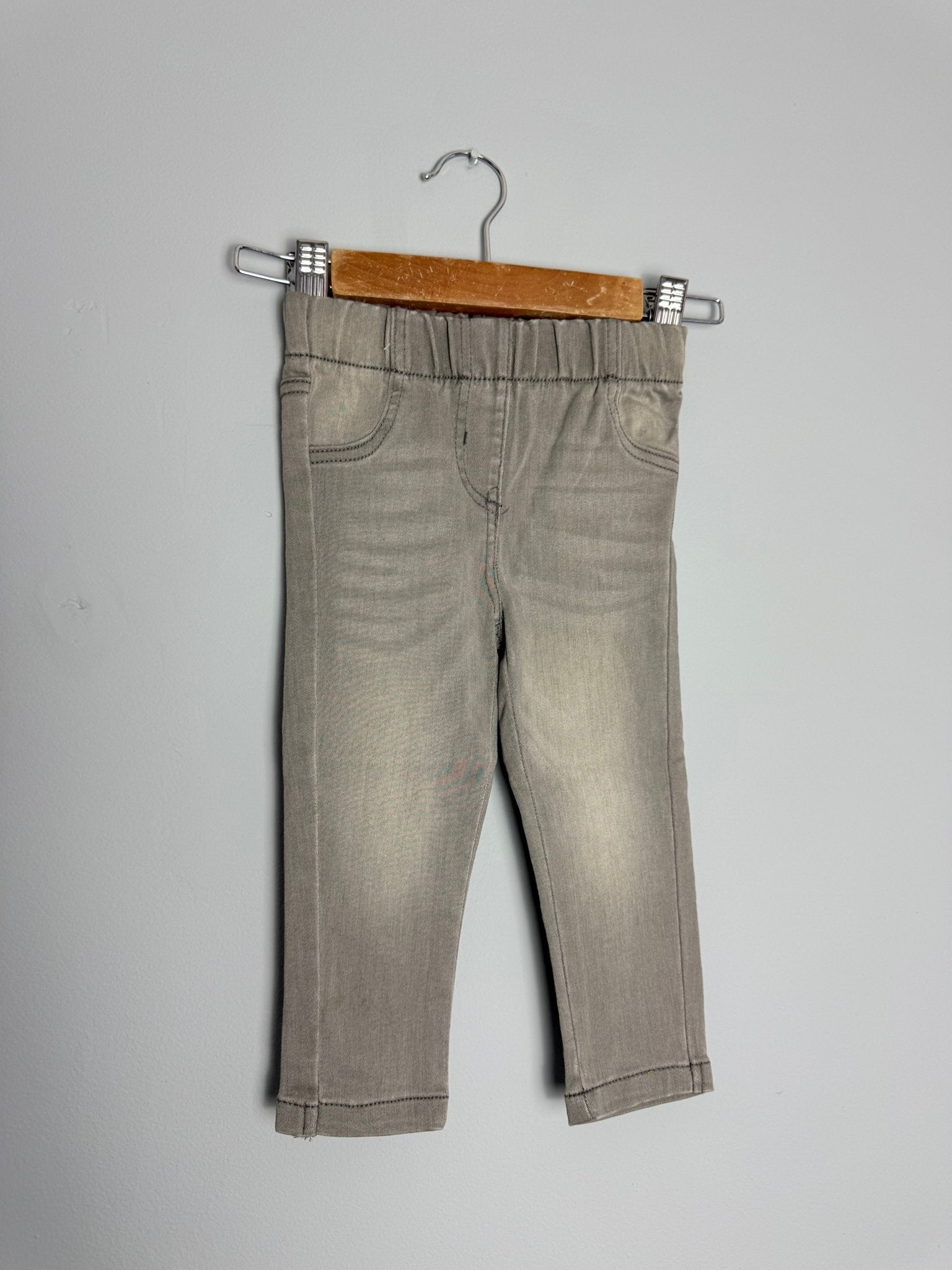 Kids Light Grey Jegging Jeans - Unisex 9 - 12 Months - Back On The Shelves High Street Discount Outlet Online UK
